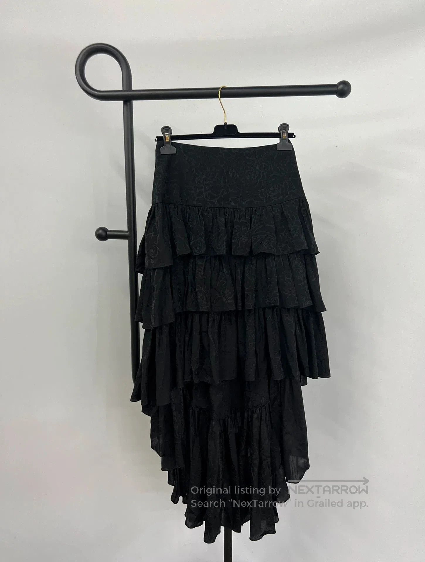 Chanel Chanel Black Silk CC Tiered Skirt. Size 28" / US 6 / IT 42 - 2 Thumbnail
