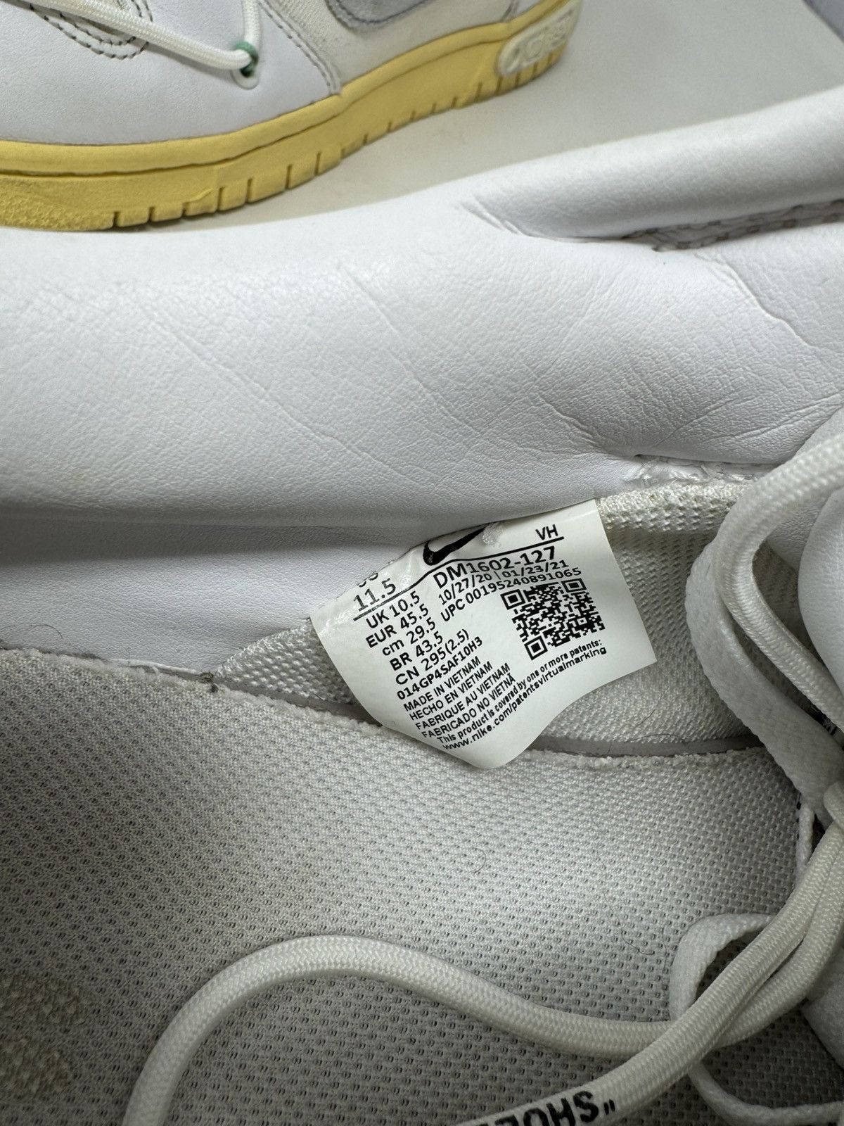 Nike Nike Dunk Low Off White Lot 01 of 50 Size US 11.5 / EU 44-45 - 10 Thumbnail