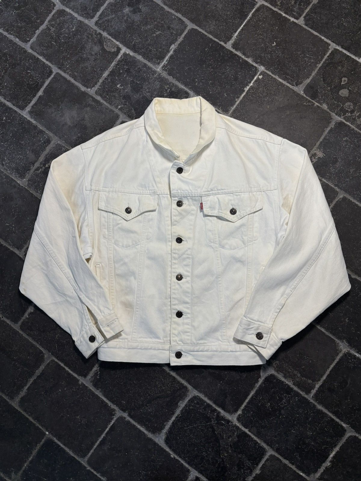 Levi's 1990s Vintage Levi's Denim Jacket White Jean Jacket Size US S / EU 44-46 / 1 - 2 Thumbnail