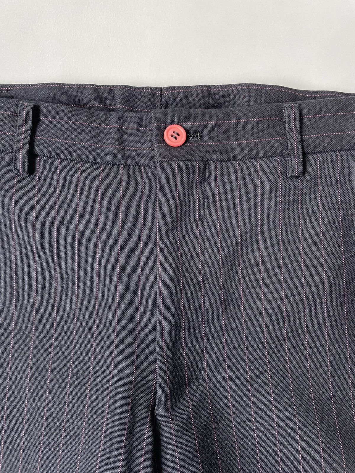 Comme des Garcons A/W 04 Blue/Pink Pinstripe Wool Trousers Size US 32 / EU 48 - 6 Thumbnail