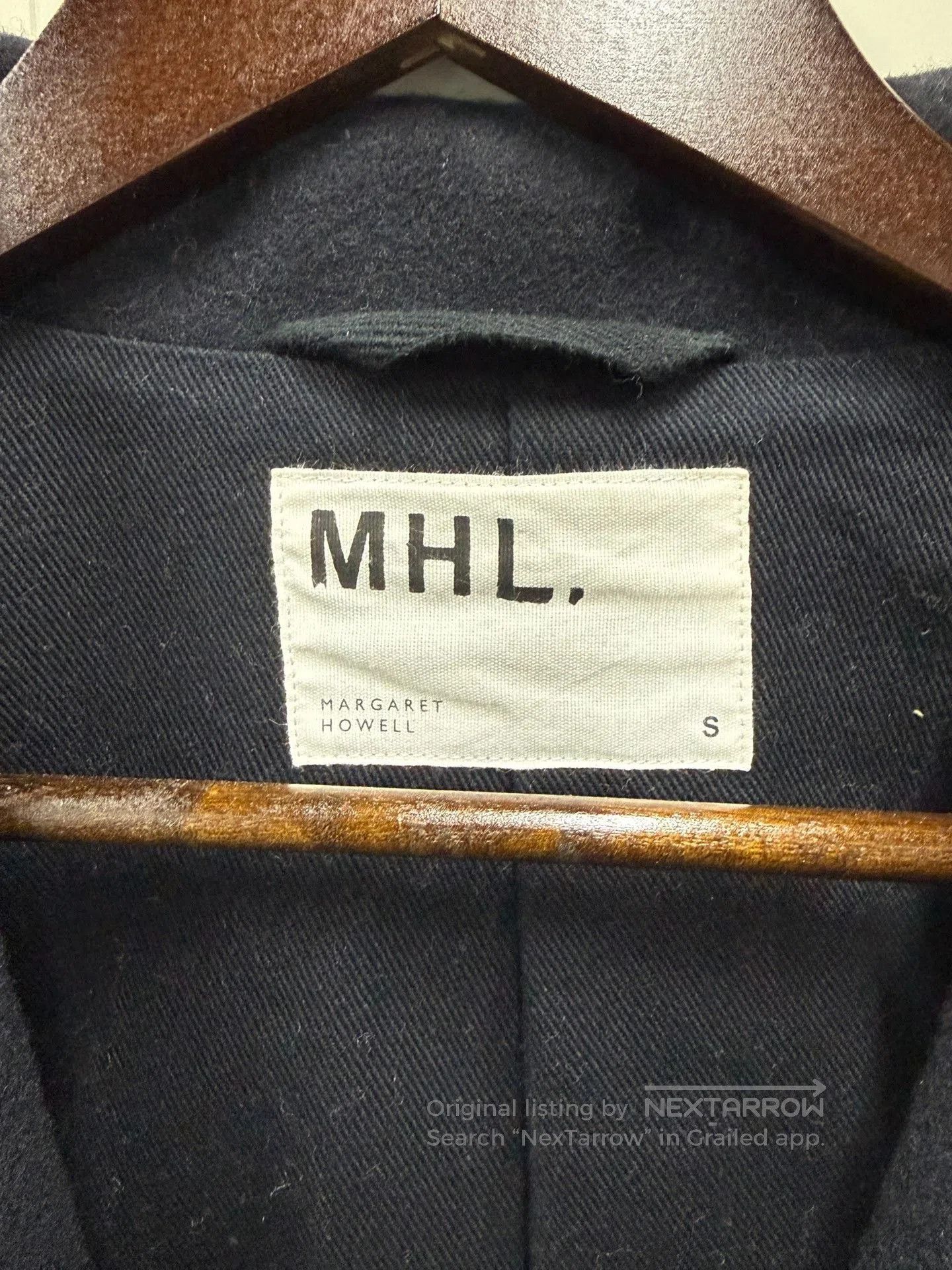 Japanese Brand MHL French Retro Deep Blue Wool Coat. Size US S / EU 44-46 / 1 - 2 Thumbnail