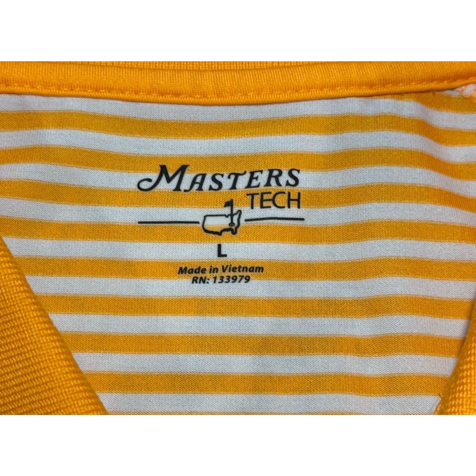 Vintage VINTAGE not used; original is not vintage. Create title: Masters Tech Augusta National Golf Polo Shirt Men L Orange Striped Performance Shirt Size US L / EU 52-54 / 3 - 5 Thumbnail