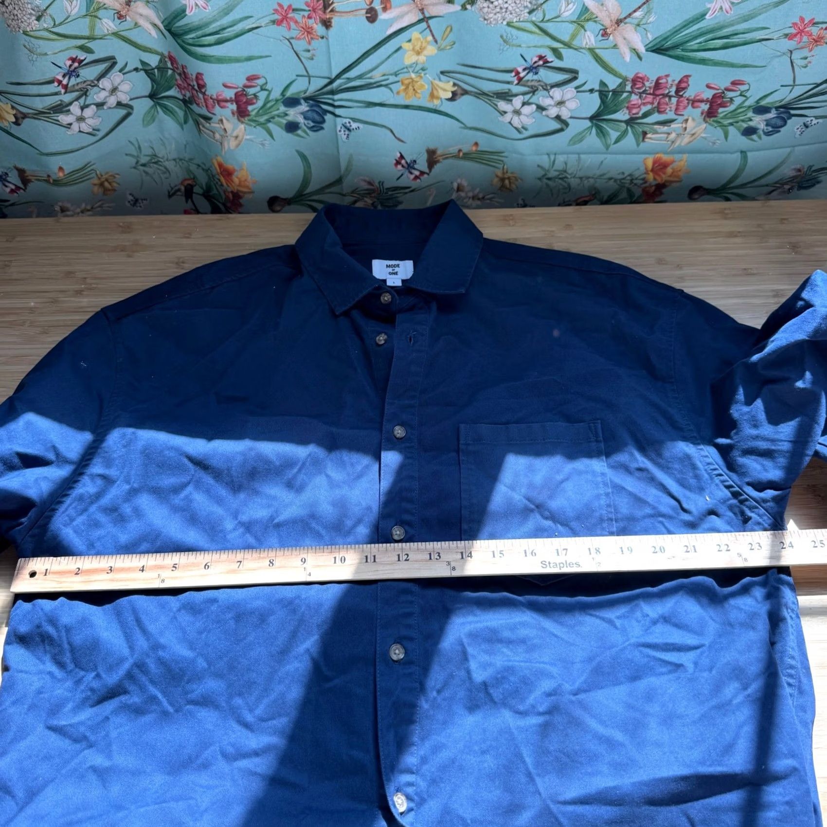 Vintage Mode of One Mens Button Down Shirt Caspian Waters Blue Large Relaxed Fit Twill Size US L / EU 52-54 / 3 - 7 Thumbnail