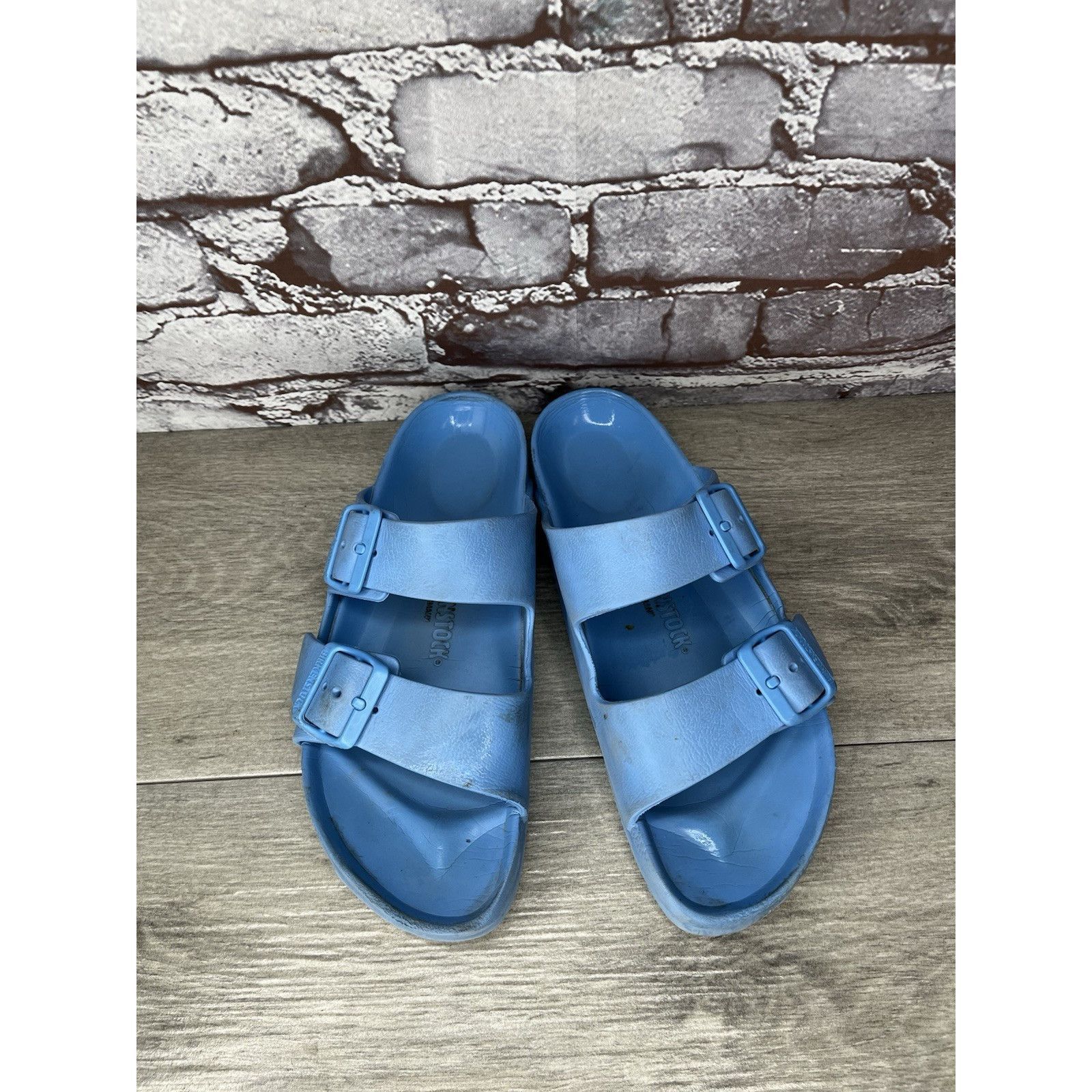 Birkenstock Birkenstock Arizona Essentials Baby Blue Lightweight Sandals Size US 7.5 / IT 37.5 - 2 Thumbnail