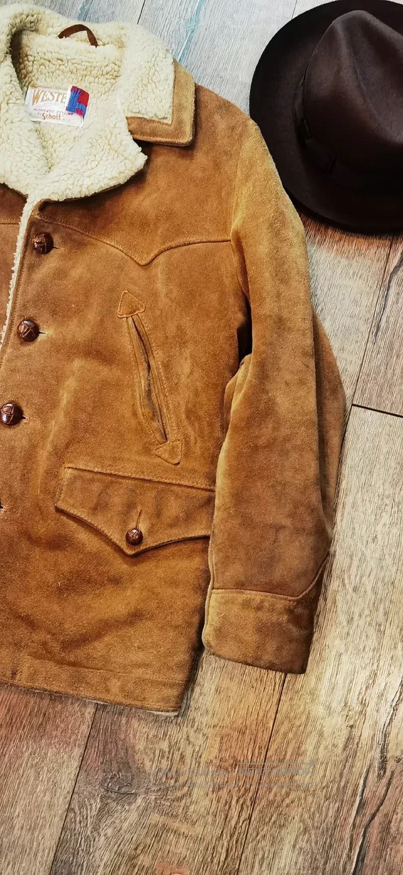 Schott Schott Suede cowhide western farmer's coat Size US XL / EU 56 / 4 - 3 Thumbnail
