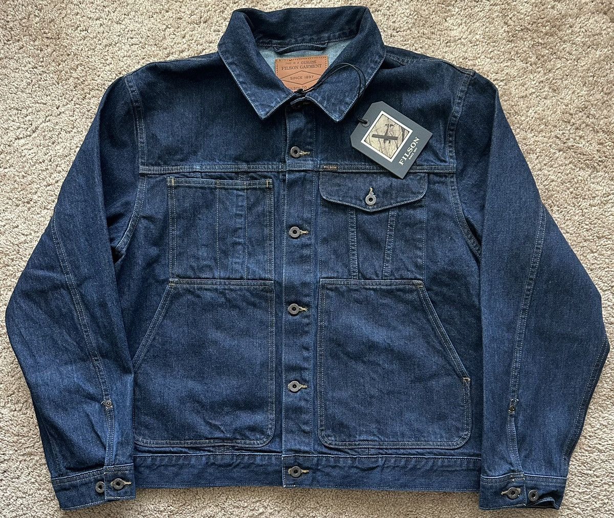 image of Filson Unlined Denim Cruiser Miusa in Indigo, Men's (Size 2XL)