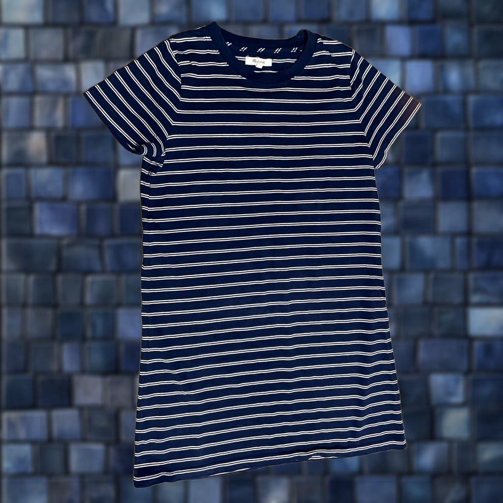 Madewell MADEWELL TEE DRESS WOMEN'S SIZE S BLUE WHITE SHORT SLEEVE RELAXED FIT Size 28" / US 6 / IT 42 - 1 Thumbnail