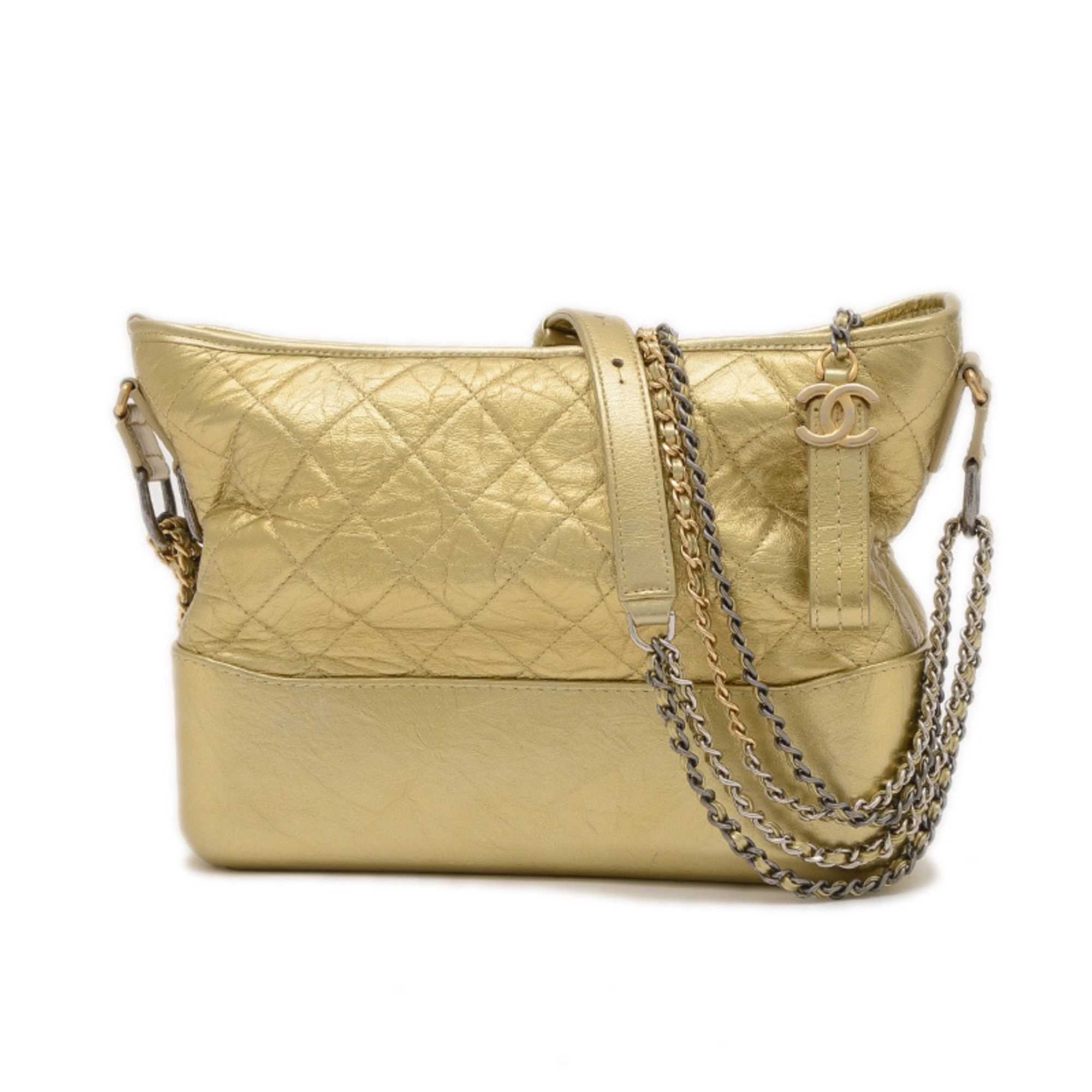 Chanel Gabriel Hobo Large Shoulder Bag Gold A93824 in Grey, Women's