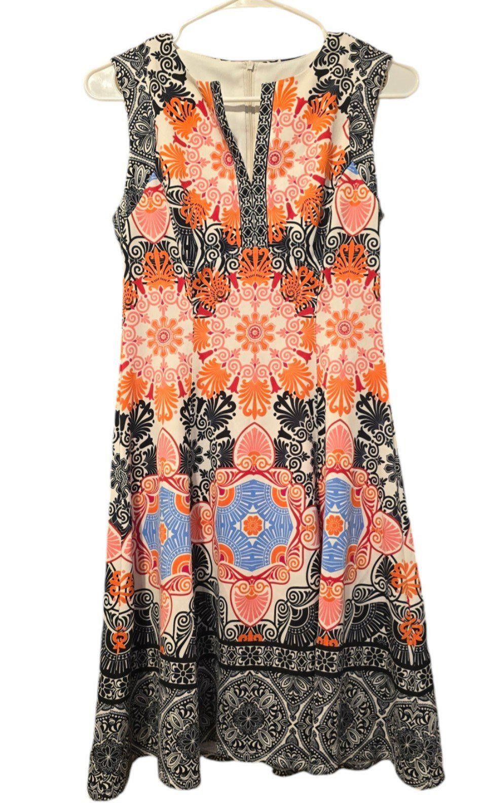 Designer Maggi London Vibrant Floral Print A-Line Dress Size S / US 4 / IT 40 - 2 Thumbnail