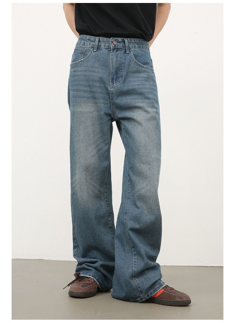 Japanese Brand × Jean Men's retro washed all-match loose straight jeans Size US 32 / EU 48 - 2 Thumbnail
