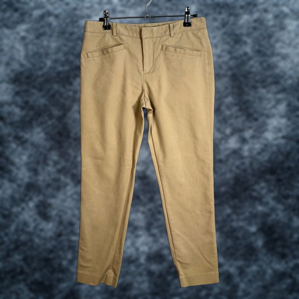 Club Monaco Club Monaco Pants Womens Slim Straight 2 Tan Beige Cotton Blend Dress Pants 90s? (Note: cannot add decade unless in original) Size 26" / US 2 / IT 38 - 1 Thumbnail