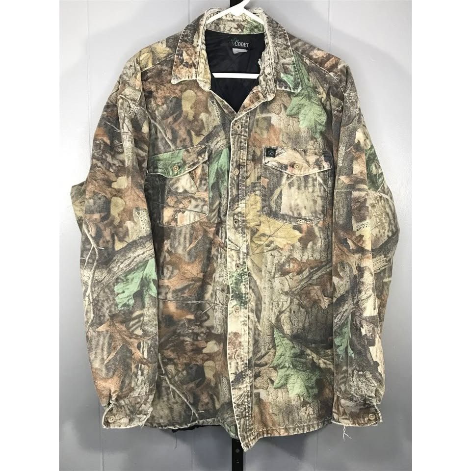 Other Vintage Codet Camo Realtree Quilted Flannel Button up Jacket Size US L / EU 52-54 / 3 - 1 Thumbnail