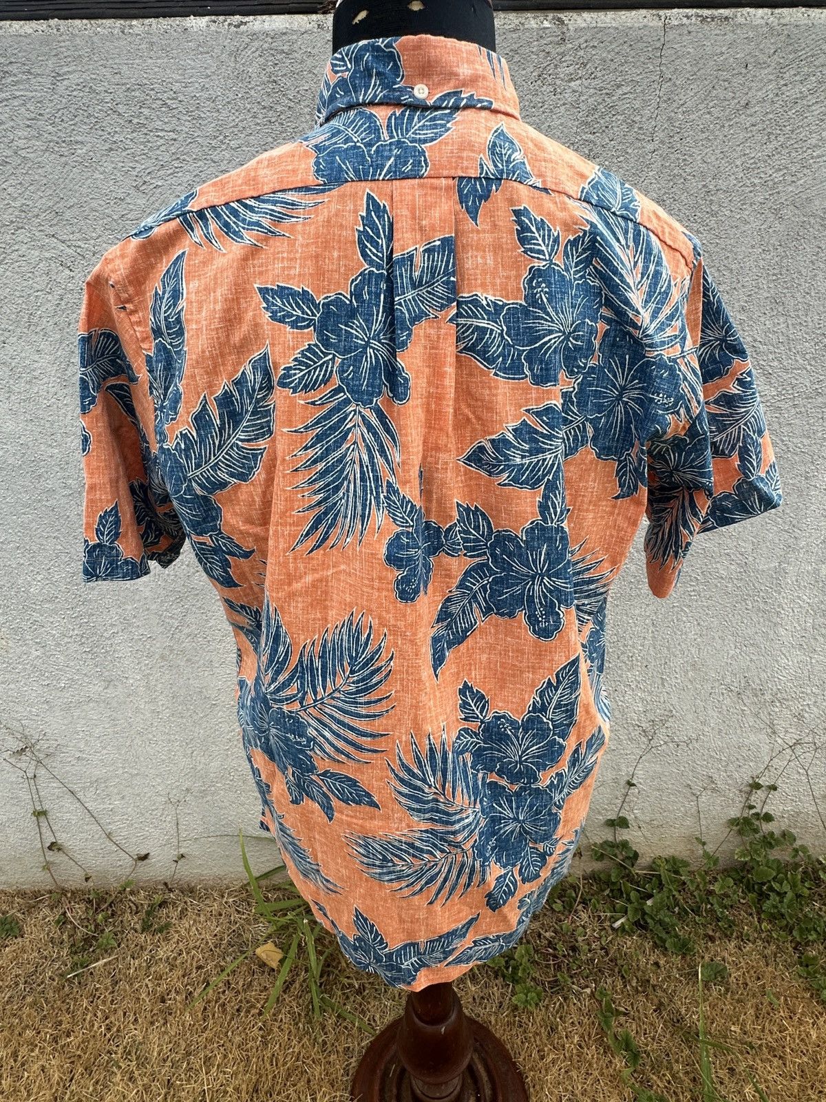 Reyn Spooner New Reyn Spooner Hibiscus Hawaiian Print Orange/Blue Men's M Size US M / EU 48-50 / 2 - 2 Thumbnail