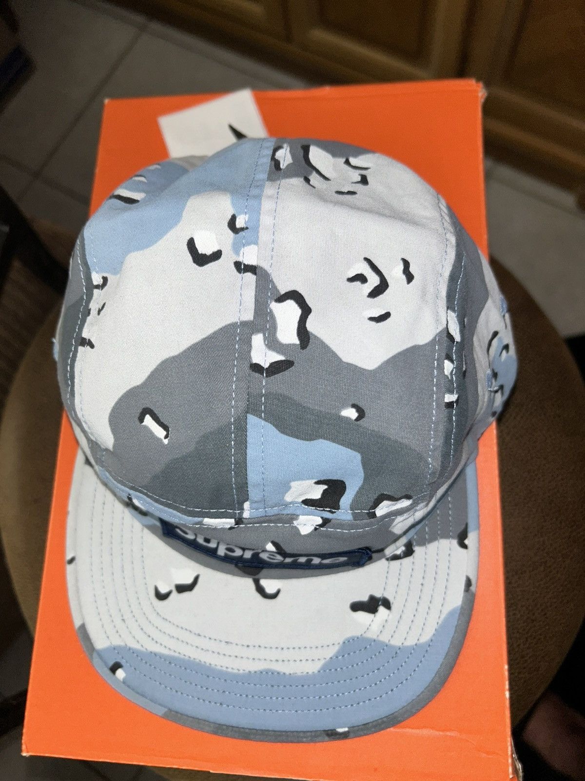 Supreme Military Camp Cap Blue Chocolate Chip SS20 NEW