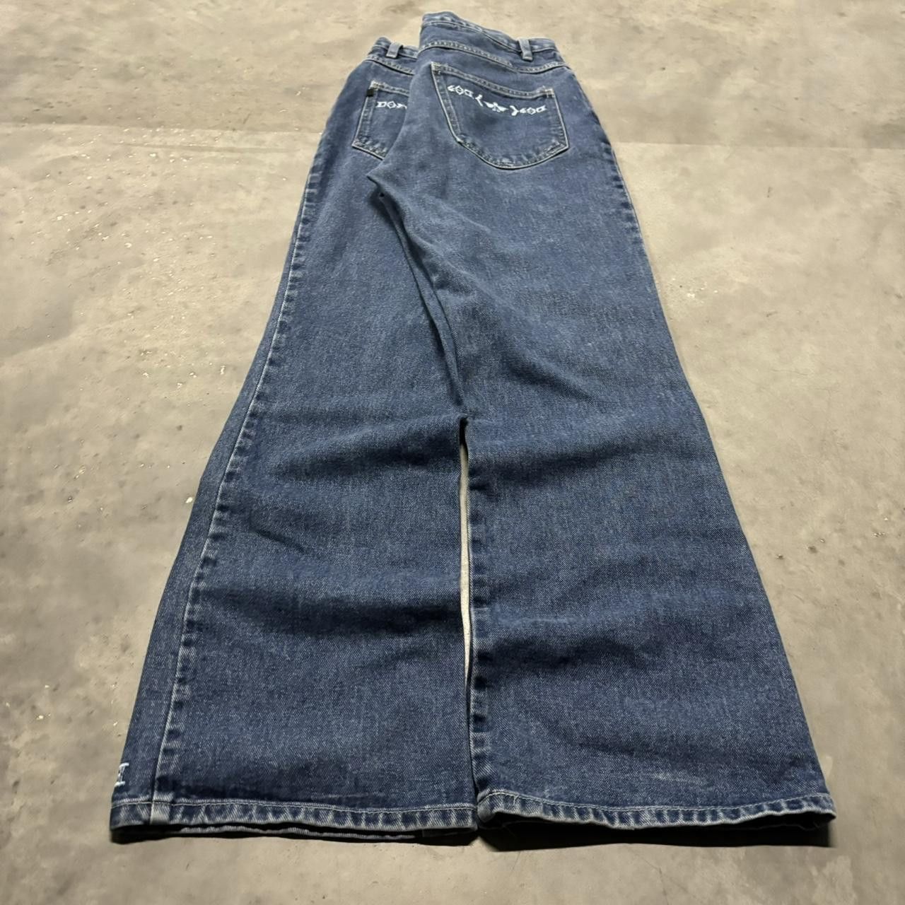 Japanese Brand × Vintage Crazy Vintage Y2K/2000s Grunge Medium Wash Bootcut Denim Jeans! Size US 32 / EU 48 - 4 Thumbnail
