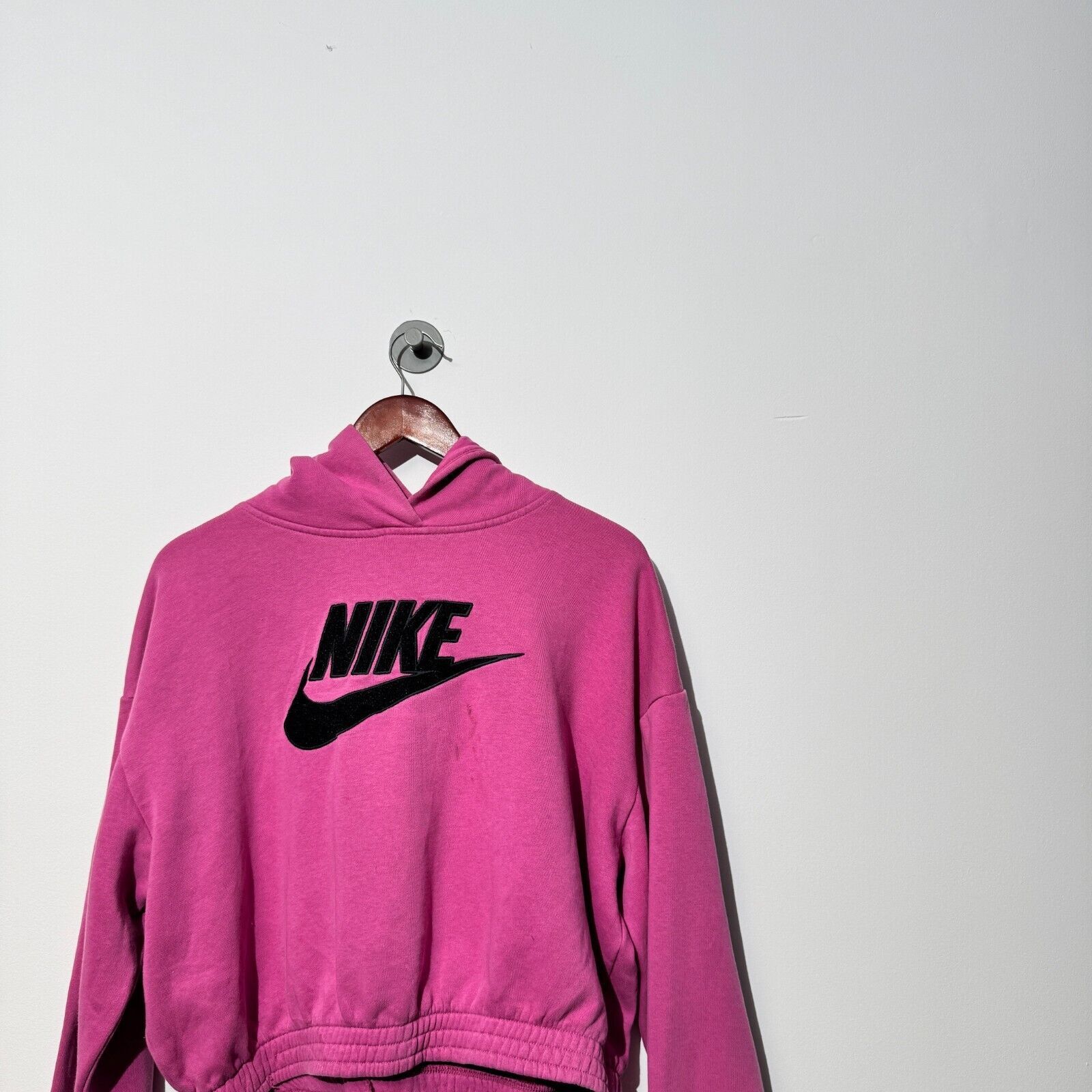Nike × Vintage Vintage Nike Women's Pink Cotton Hoodie Size M Purple Lilac Size US M / EU 48-50 / 2 - 2 Thumbnail