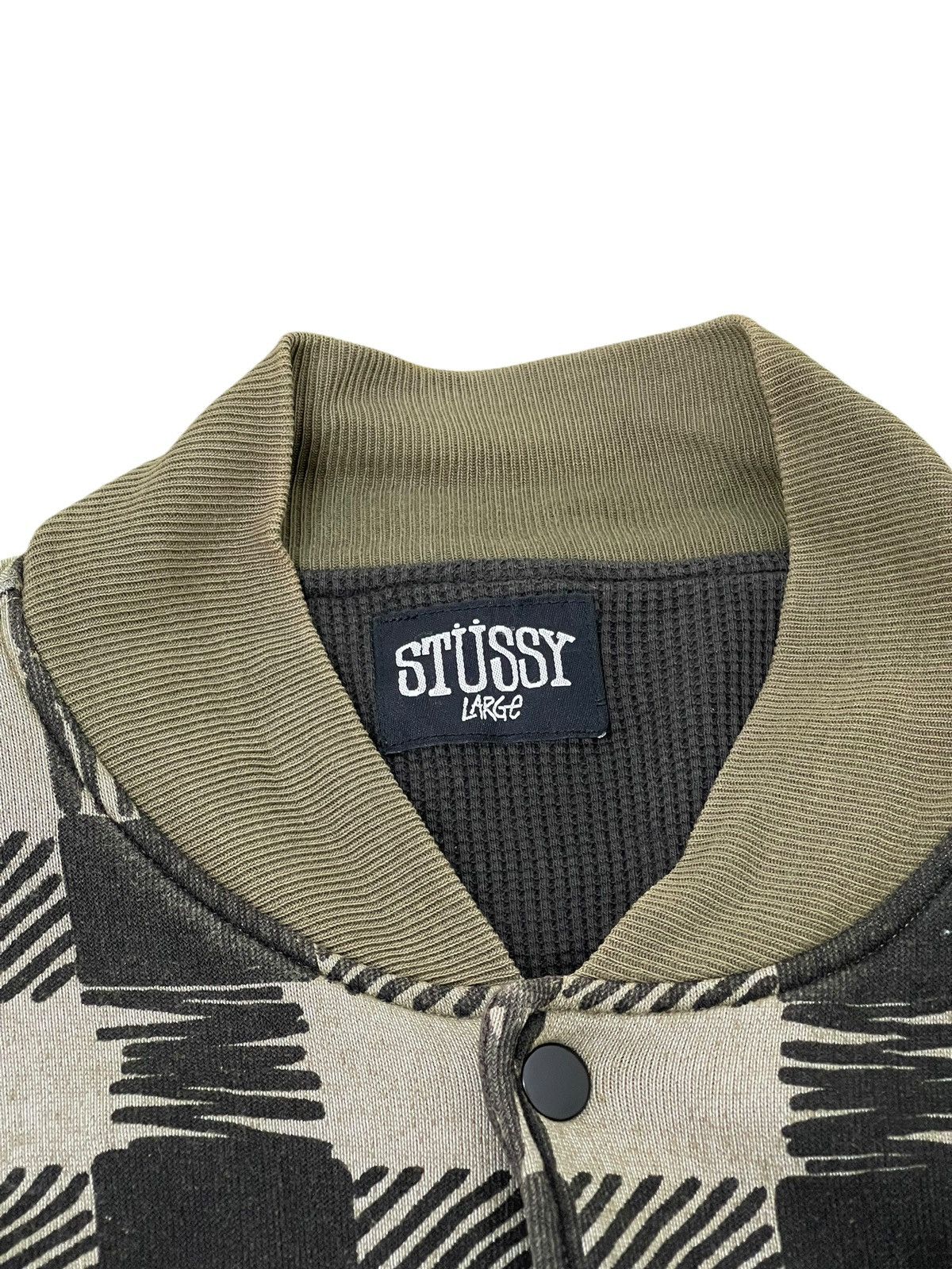 Japanese Brand Y2K Stussy Checker Varsity Jacket Sweatshirt 5🟩9 Size US L / EU 52-54 / 3 - 10 Thumbnail