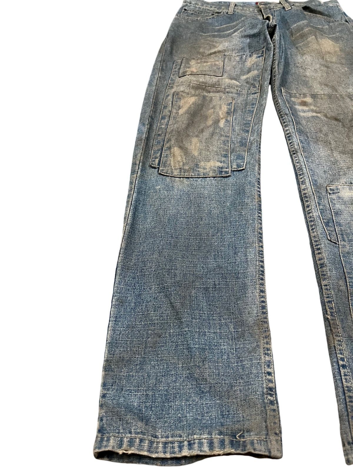 If Six Was Nine Vintage Japanese Nylaus 0125 Mudwash Patchwork Denim Size US 31 - 4 Thumbnail