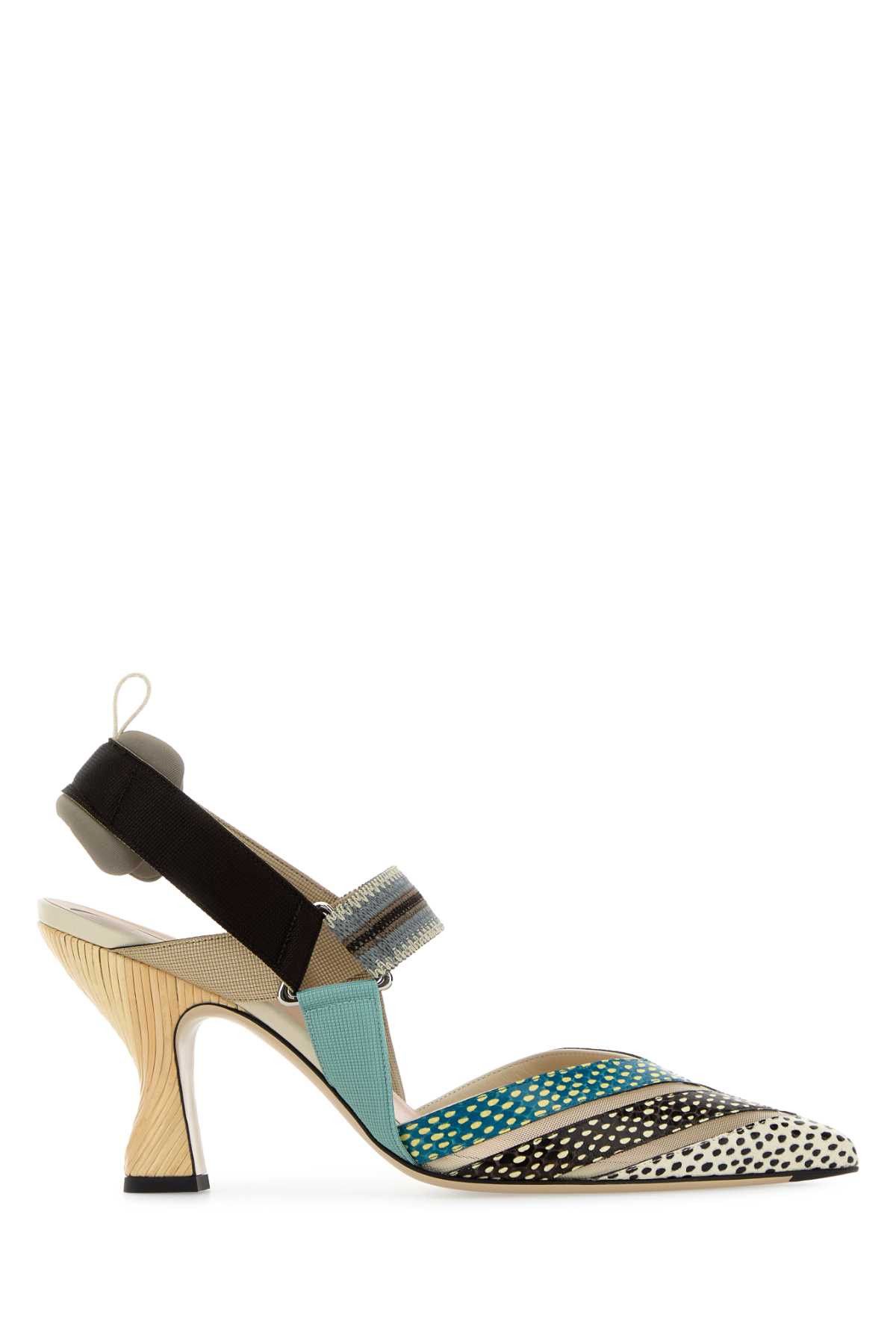 Fendi Multicolor Leather Colibrã¬ Pumps Size US 7 / IT 37 - 1 Thumbnail