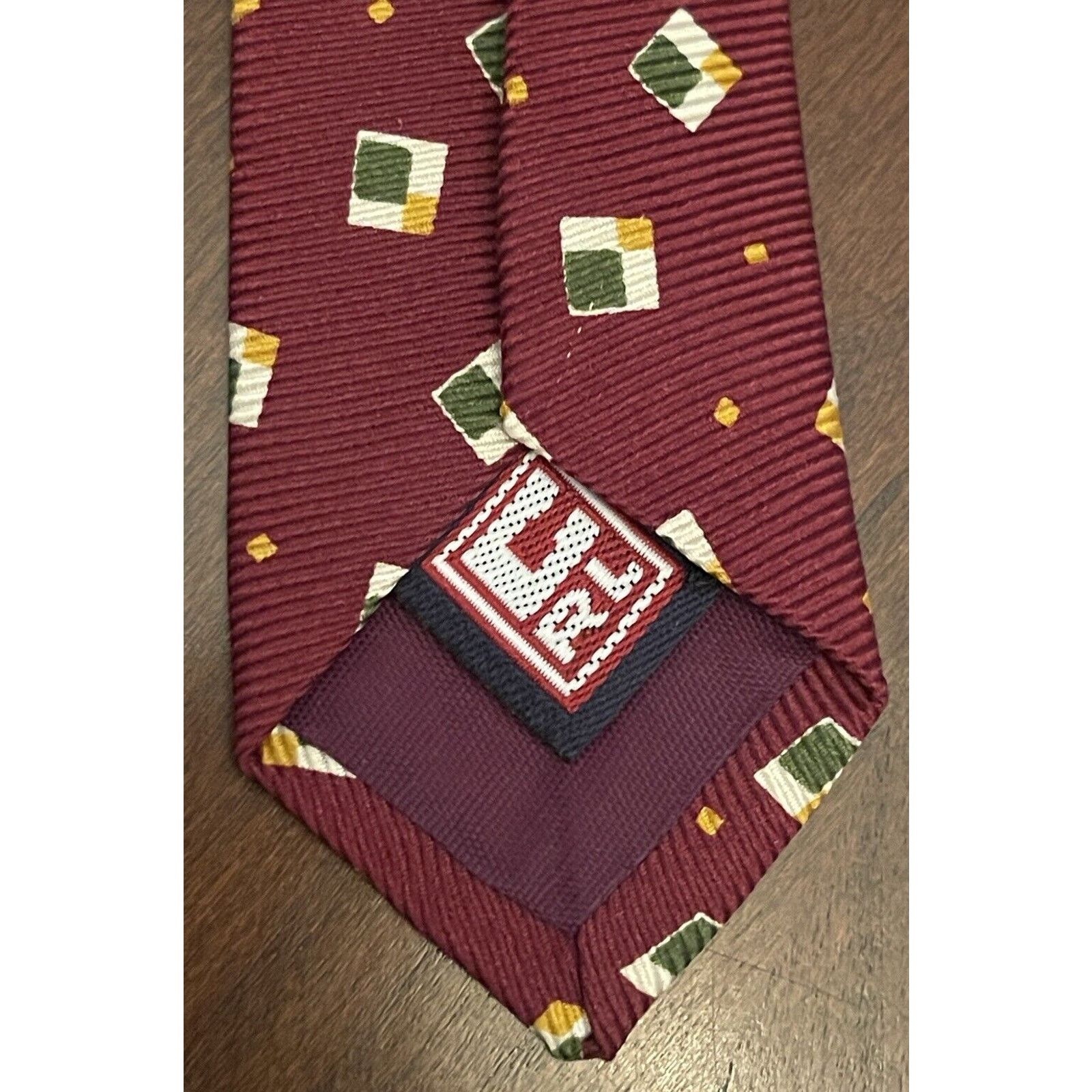Chaps Chaps Ralph Lauren Burgundy Green 100% Silk Made In Usa Size ONE SIZE - 7 Thumbnail