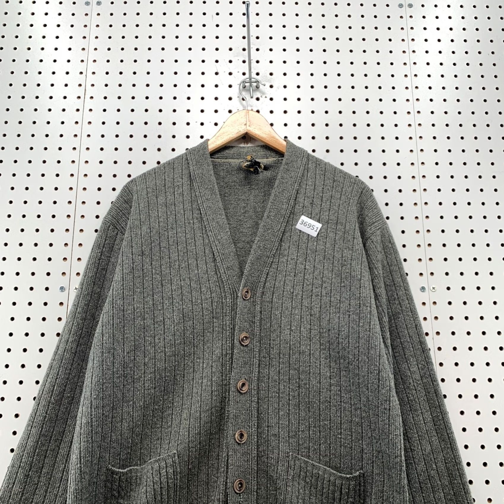 Penn VINTAGE JC Penny Cardigan Sweater Mens Large Gray Acrylic Cardigan Grandpa Size US L / EU 52-54 / 3 - 5 Thumbnail