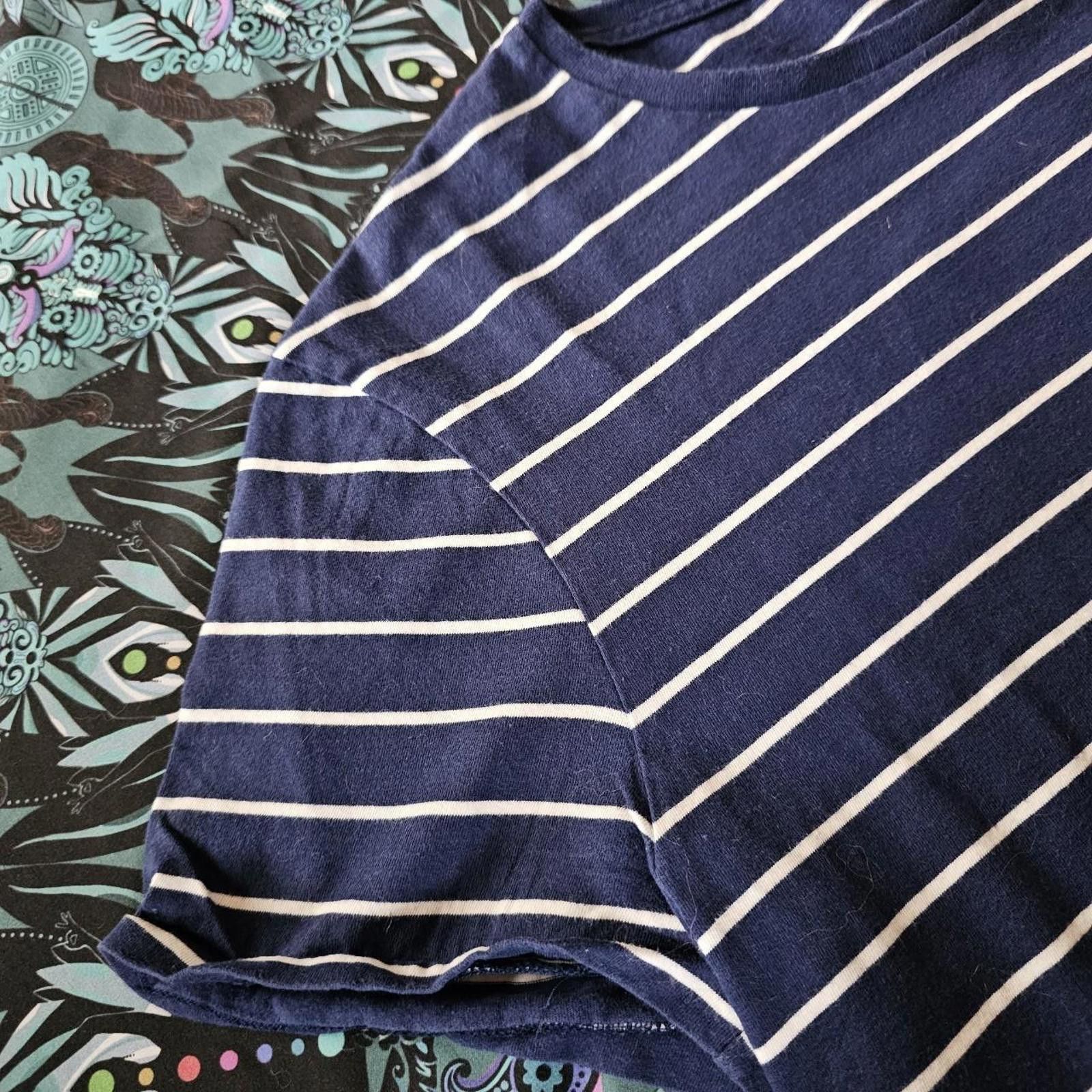 Polo Ralph Lauren Polo Ralph Lauren Women's White and Navy Tshirt Size ONE SIZE - 3 Thumbnail