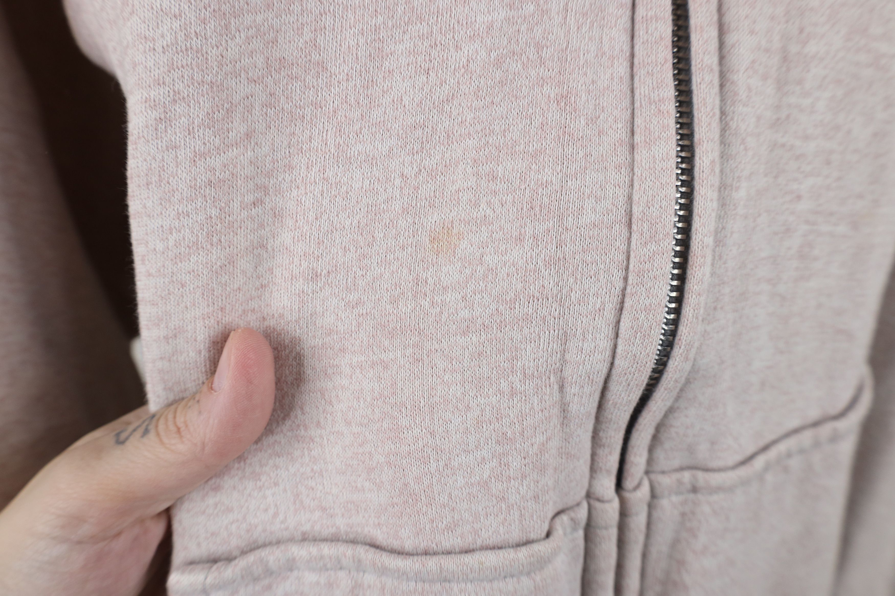 Vintage Vintage 80s Streetwear Blank Full Zip Hoodie Heather Pink Size US L / EU 52-54 / 3 - 6 Thumbnail