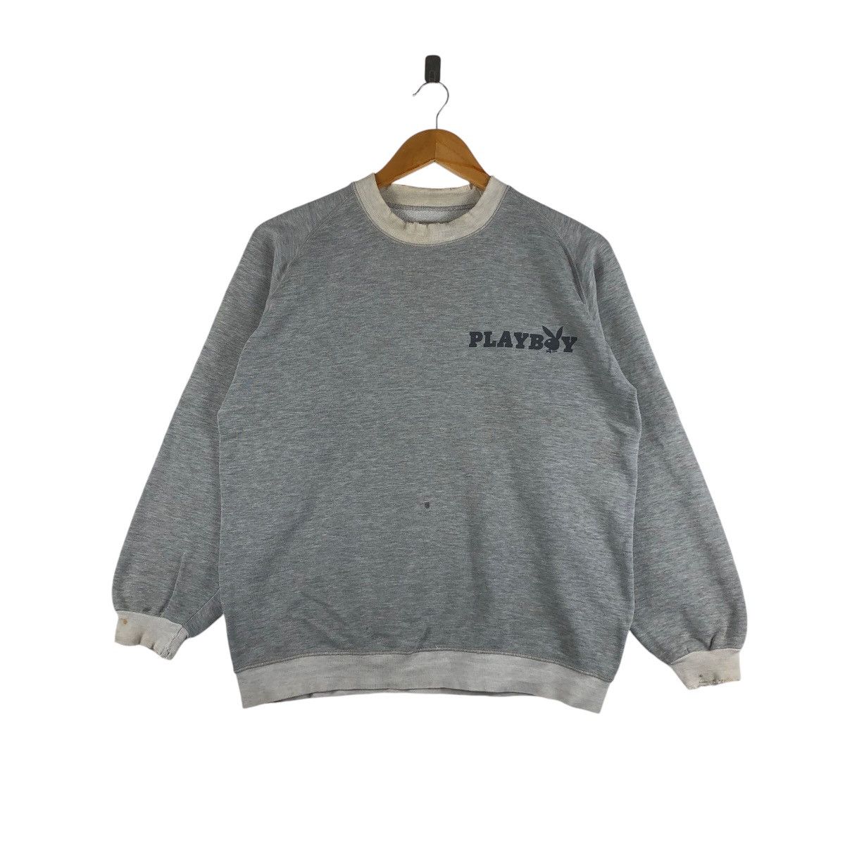 Playboy × Vintage Vintage 80s PLAYBOY Sweatshirt Pullover Jumper Size US L / EU 52-54 / 3 - 1 Thumbnail
