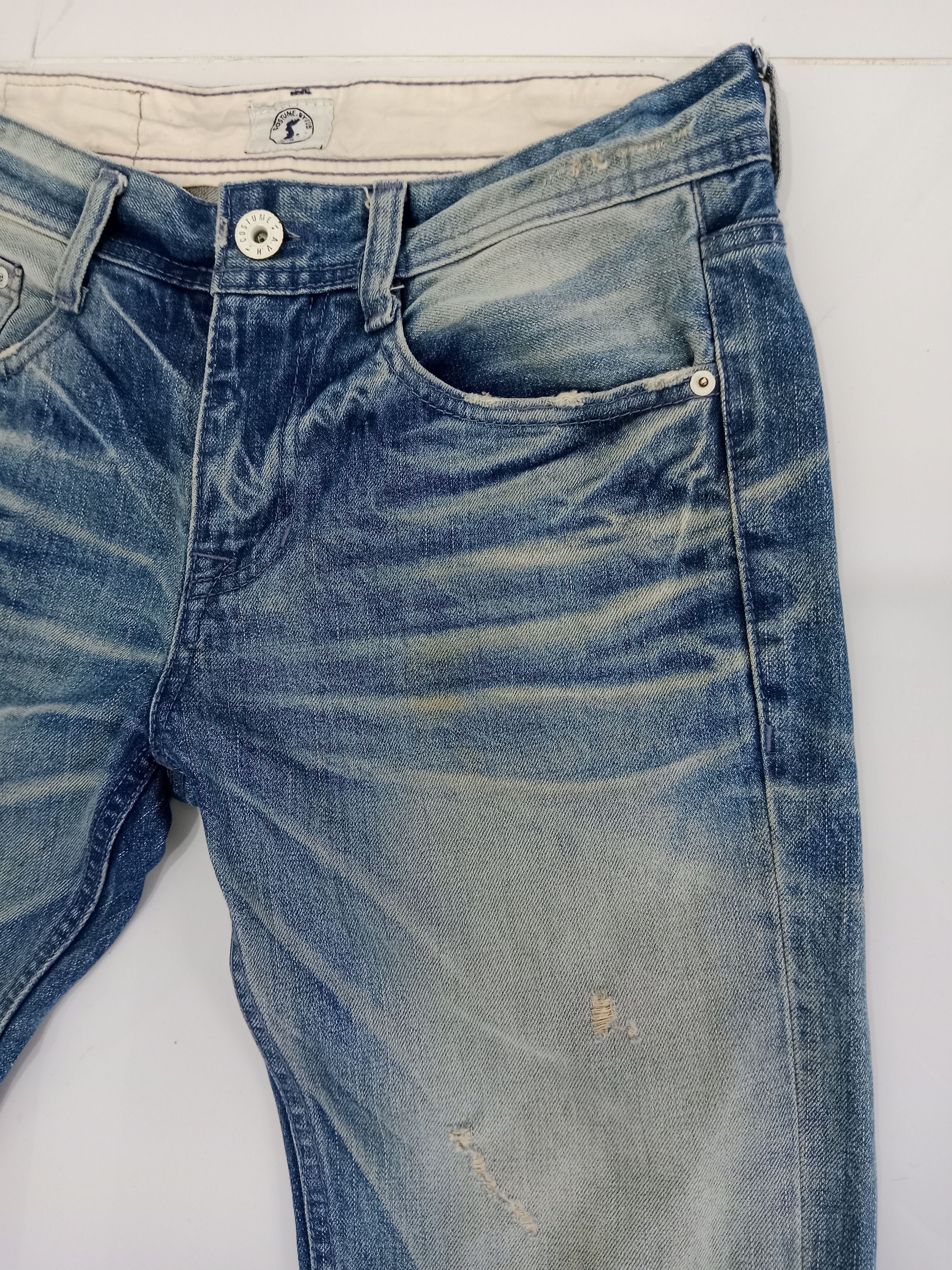 Japanese Brand Costume Distressed Jeans Blue Denim Korea Style Size US 31 - 8 Thumbnail