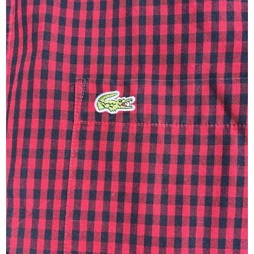 Lacoste Lacoste Mens Regular Fit Red & Black Checkered Button-Down S Size US M / EU 48-50 / 2 - 6 Thumbnail