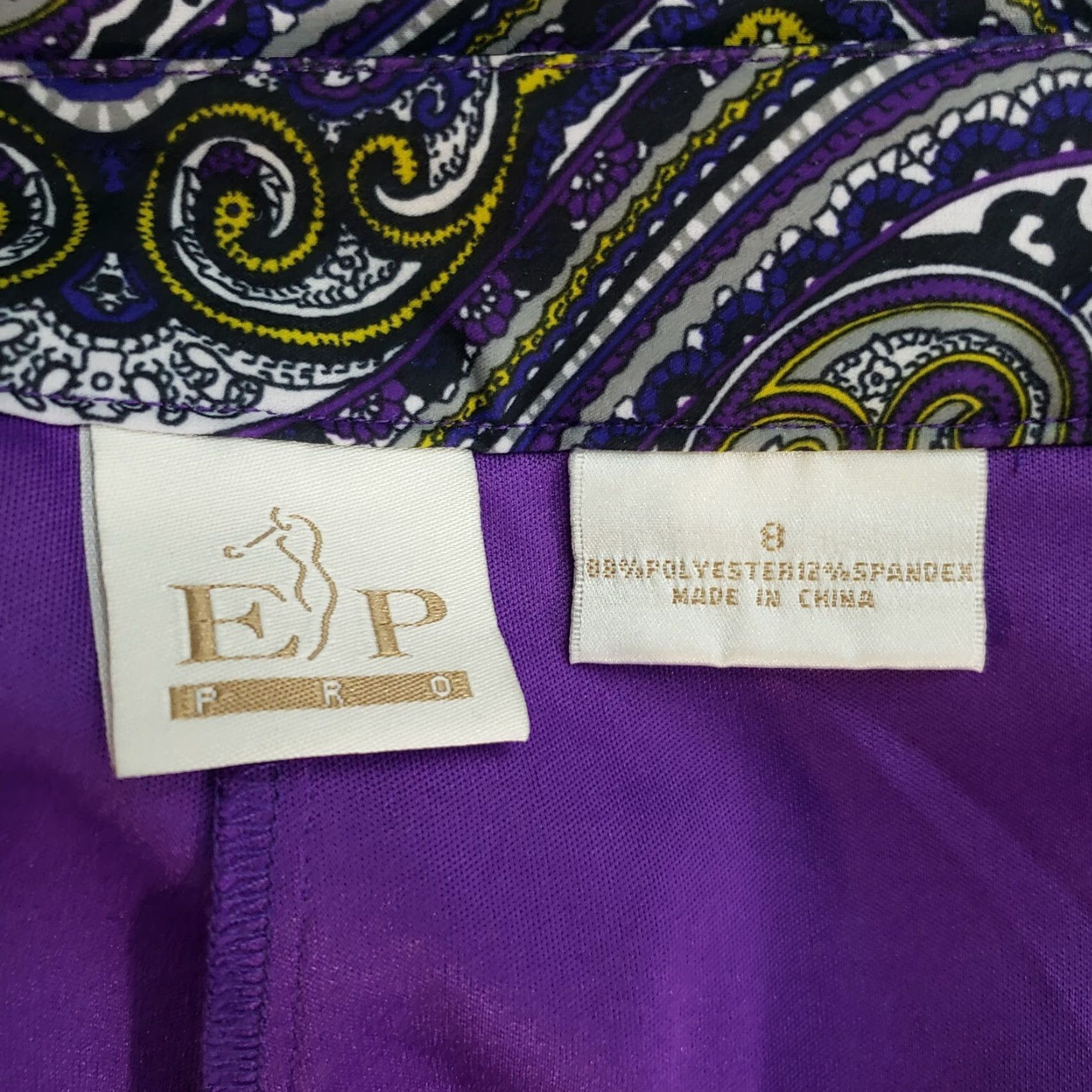 Vintage EP Pro Womens Skort Sz 8 Purple Yellow Side Zip Athletic Activewear (Adult) Womens Size ONE SIZE - 3 Thumbnail