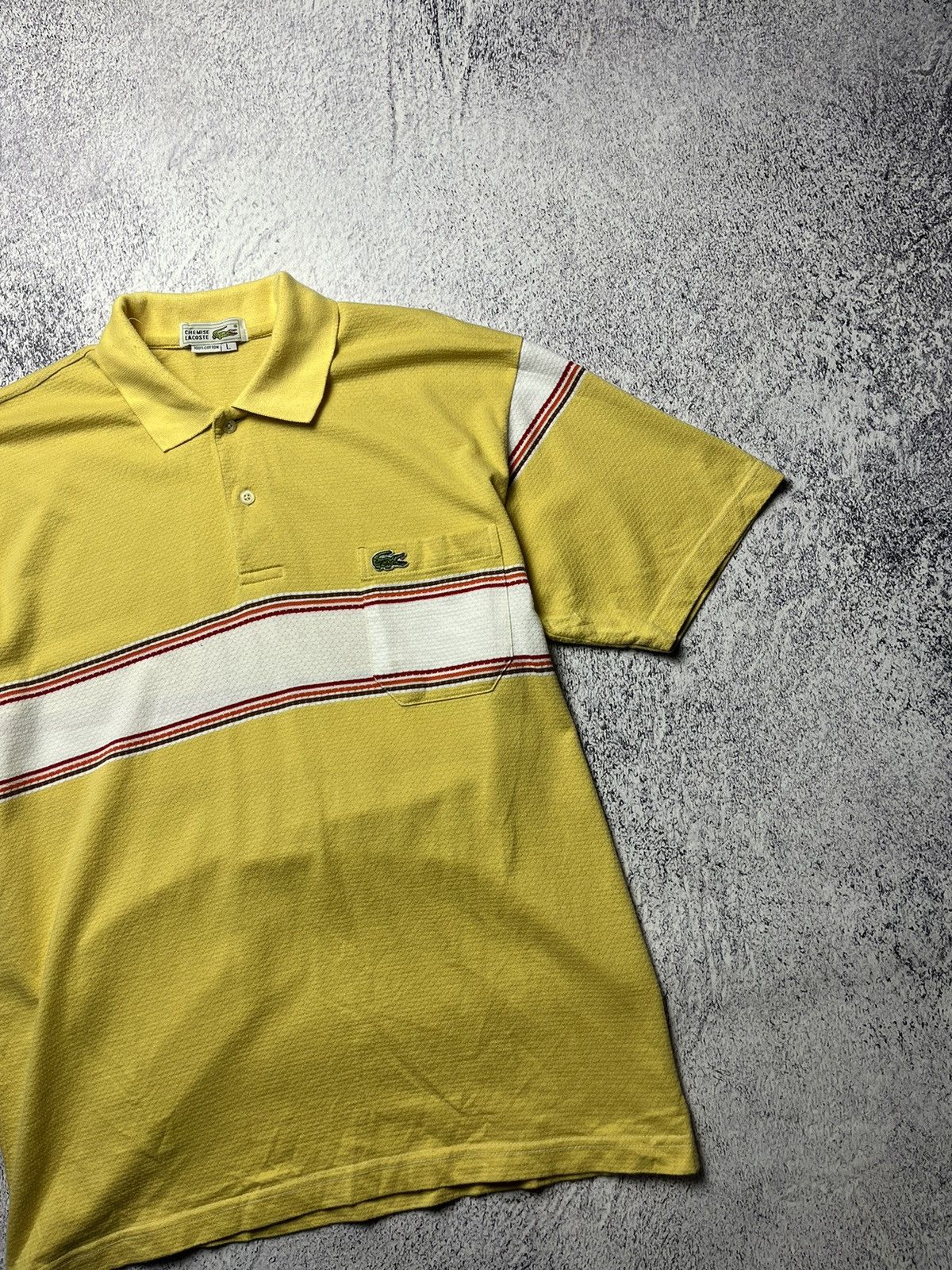 Lacoste Vintage Lacoste Polo Yellow Logo Rare Size L Size US L / EU 52-54 / 3 - 4 Thumbnail