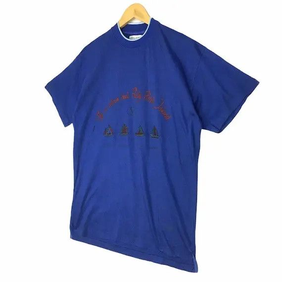 Valentino Vtg VALENTINO GARAVANI JEANS Italy Sailing Tee Shirt Yacht Size M / US 6-8 / IT 42-44 - 6 Thumbnail