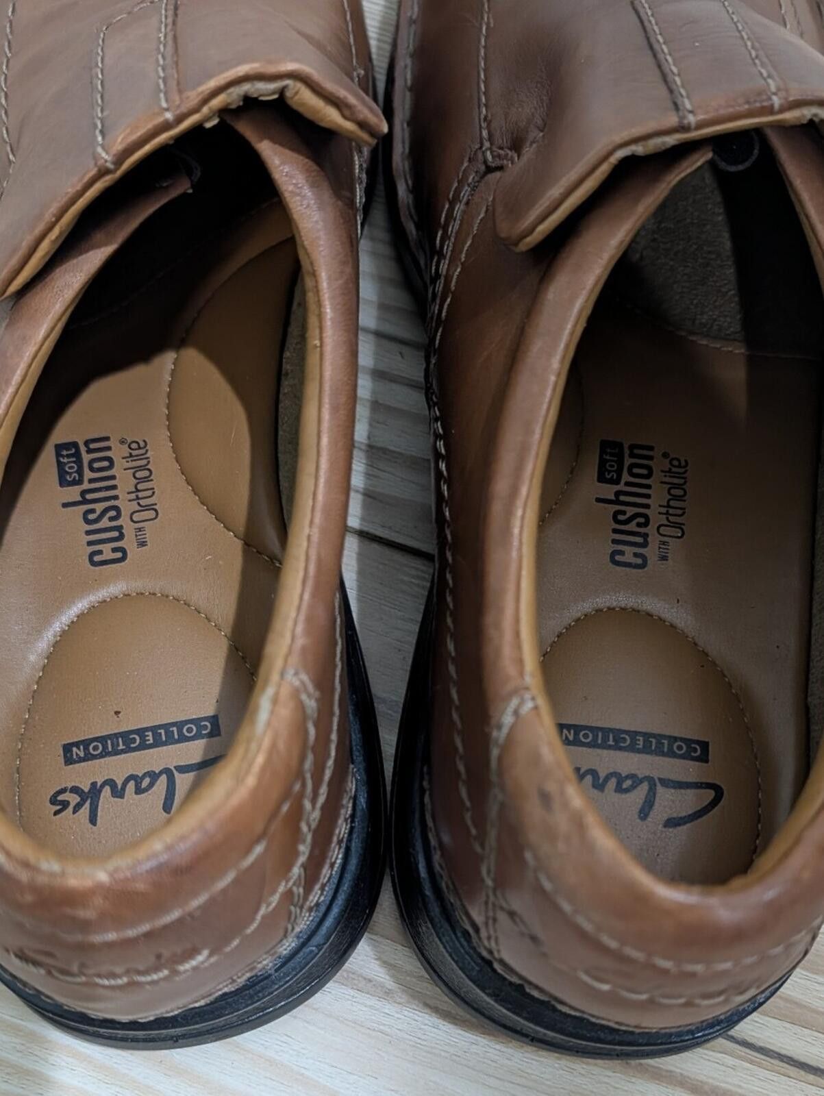 Clarks Clarks Tan/Brown Leather Slip-On Loafers Size US 11 / EU 44 - 4 Thumbnail