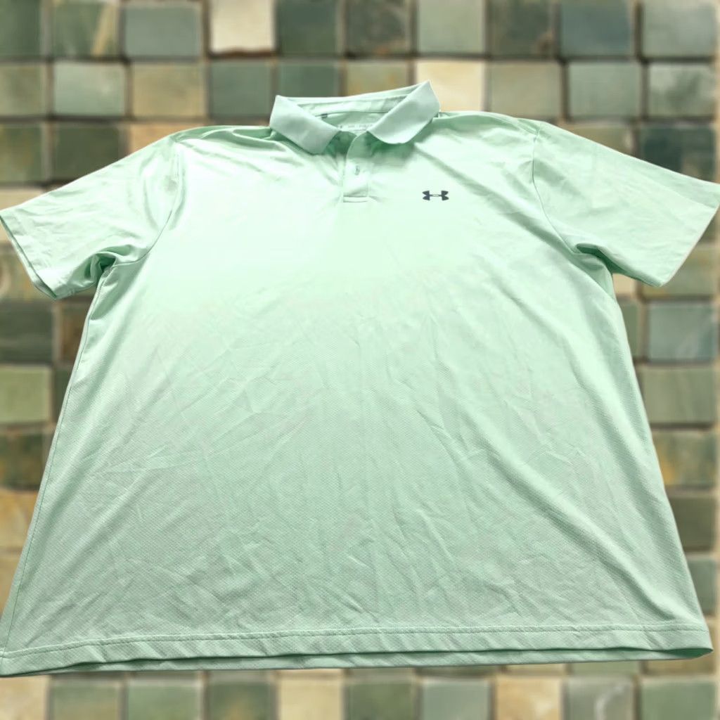 Under Armour Under Armour Polo Shirt Golf Solid Green 2XL Mens Shirt Polo SS Button Performance Polo XL? Size US XXL / EU 58 / 5 - 1 Thumbnail