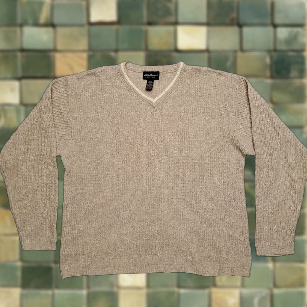 Eddie Bauer Eddie Bauer Mens L Brown Lambswool Blend V-neck Pullover Sweater Classic Casual Size US L / EU 52-54 / 3 - 1 Thumbnail