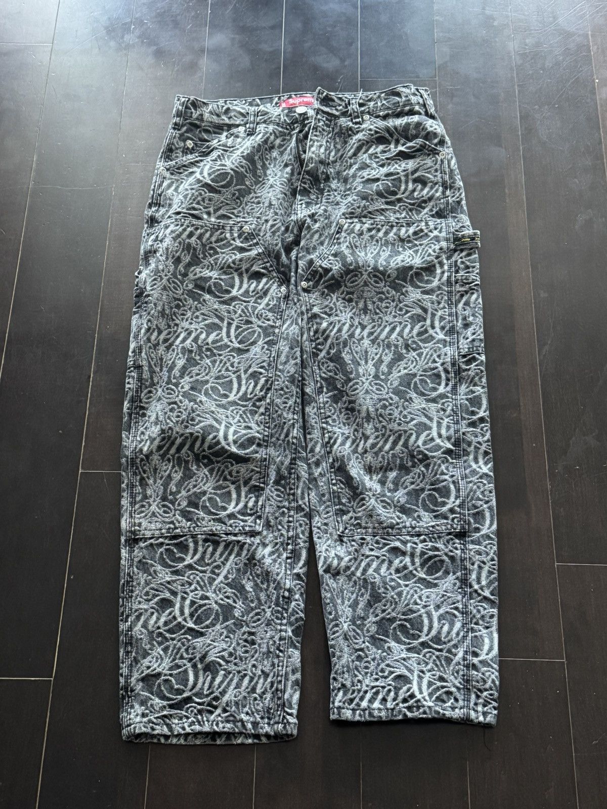 Supreme Supreme Script Jacquard Double Knee Denim Painter Pant 