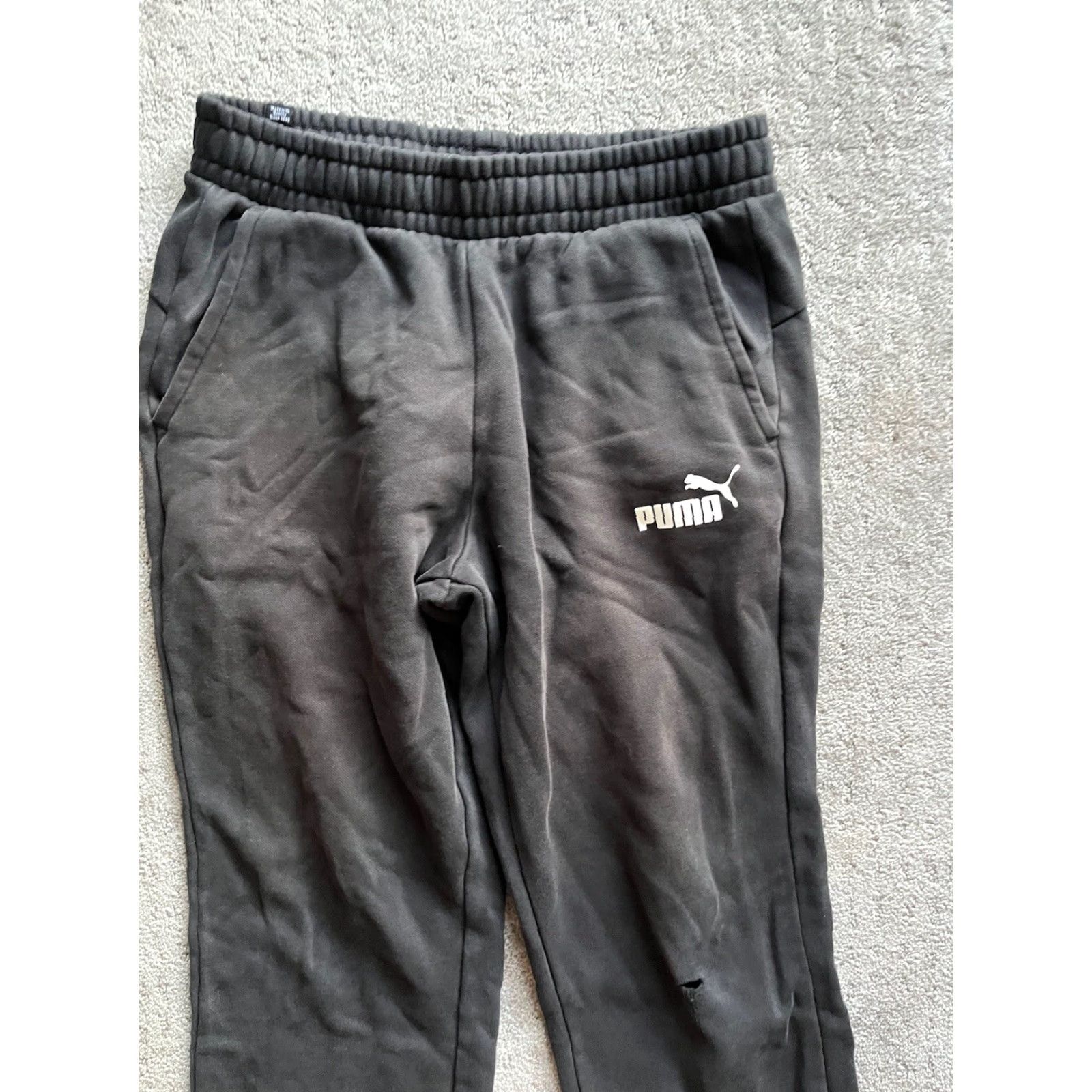 Puma PUMA Cargo Jogger Sweatpants Men's M Black - 2 Pockets Small Logo Pants Size US 31 - 2 Thumbnail