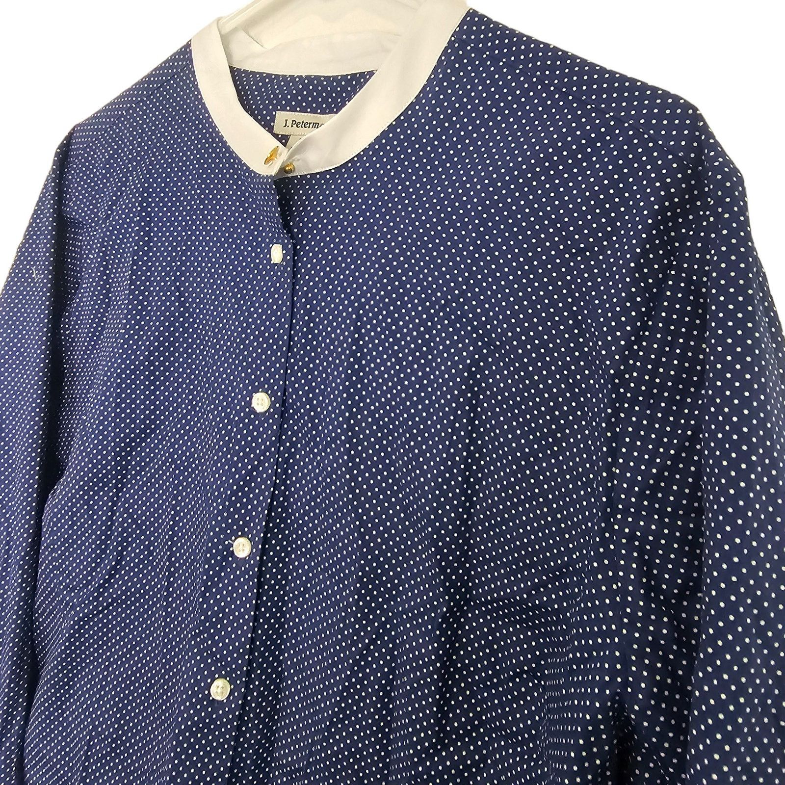 J. Peterman J. Peterman Womens Polka Dot Button Top 18 Classic Timeless Size XXL / US 16-18 / IT 52-54 - 5 Thumbnail