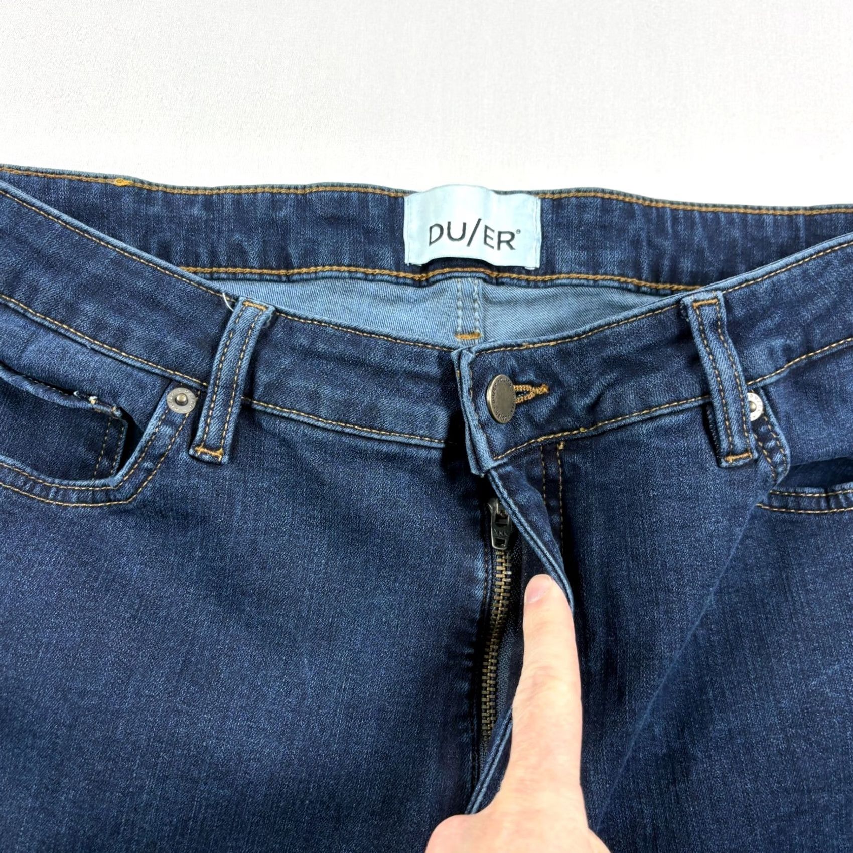 Vintage DU/ER Jeans Womens 34x28 Blue High Rise Skinny Stretch Denim Shirt? Size 24" / US 00 / IT 34 - 2 Thumbnail