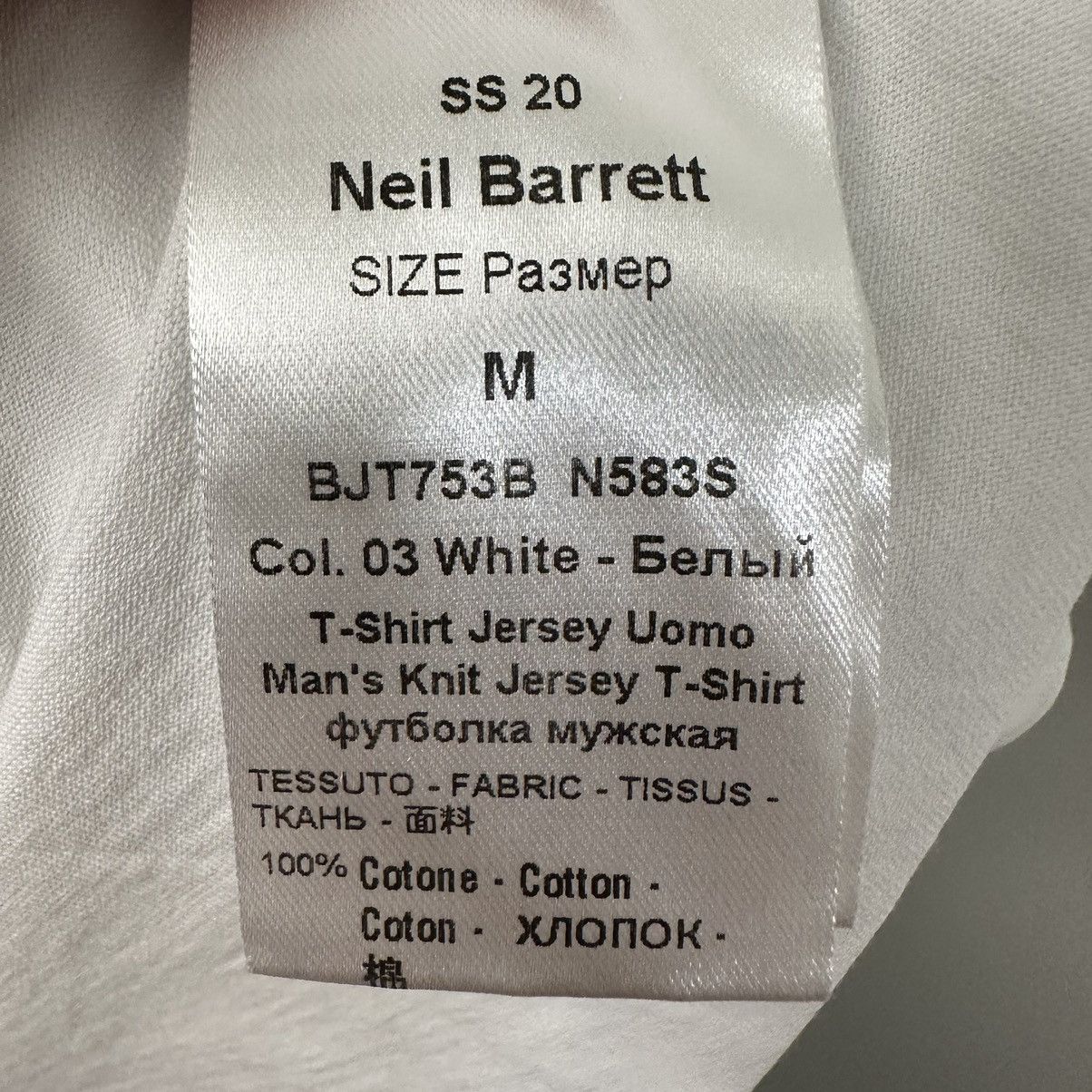 Neil Barrett Easy fit Neil Barrett White Tee Size US M / EU 48-50 / 2 - 7 Thumbnail