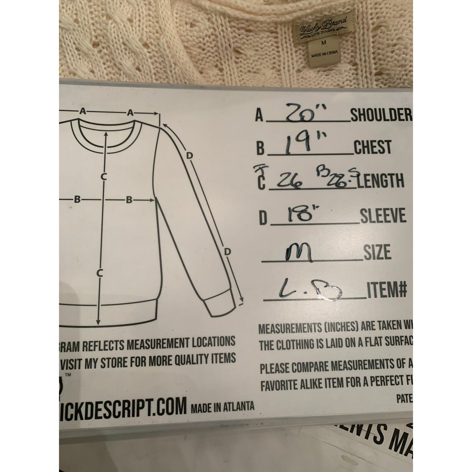 Lucky Brand Lucky Brand cream long sleeves sweater size medium Size M / US 6-8 / IT 42-44 - 6 Thumbnail