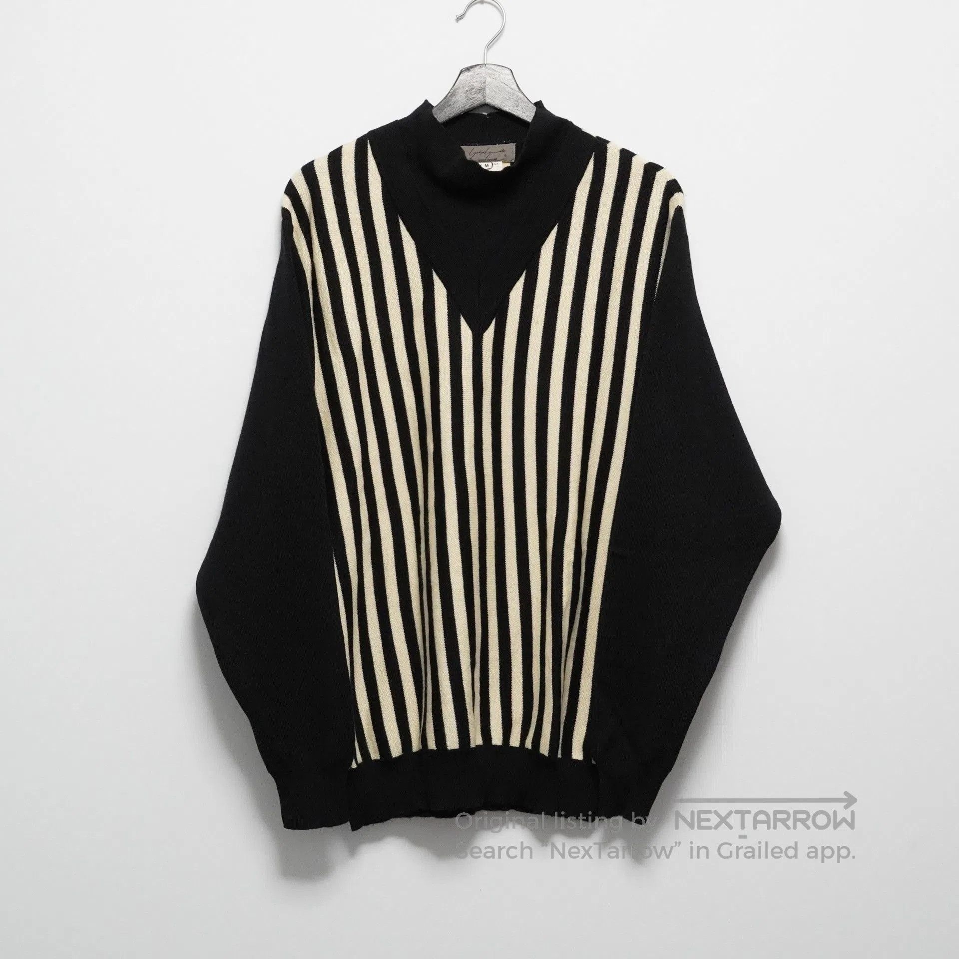 Yohji Yamamoto Yohji Yamamoto 1990SS Double Collar Striped Sweater. Size US M / EU 48-50 / 2 - 1 Thumbnail