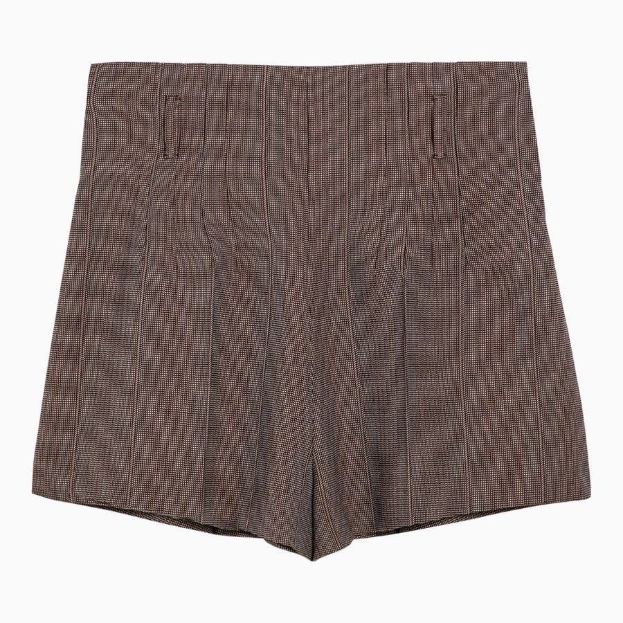 Prada o1d2blof0924 Wool Shorts in Brown Size 26" / US 2 / IT 38 - 1 Thumbnail
