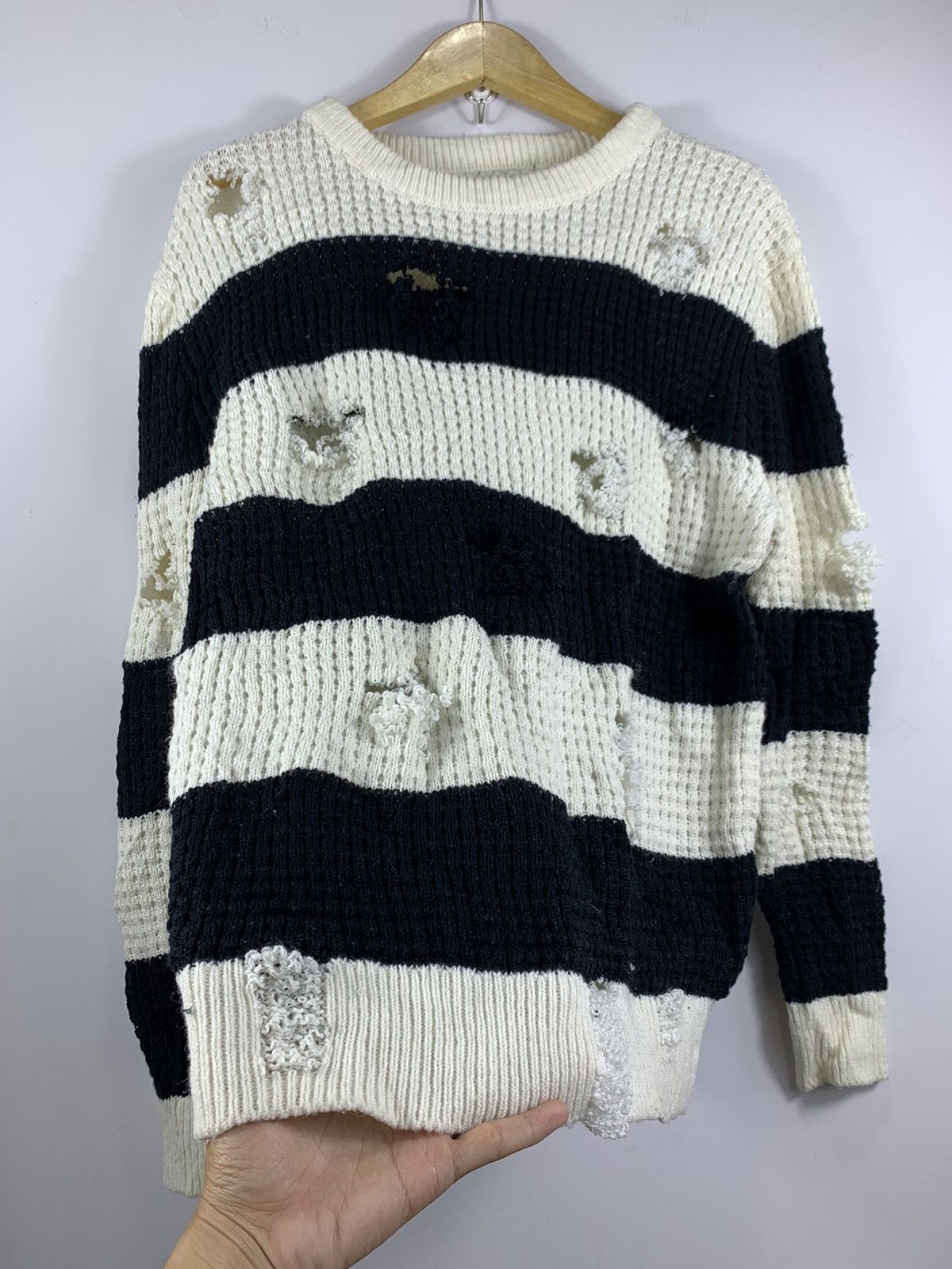 Issey Miyake Destroyed Stripe Unknown numbernine style Grunge Size US M / EU 48-50 / 2 - 2 Thumbnail