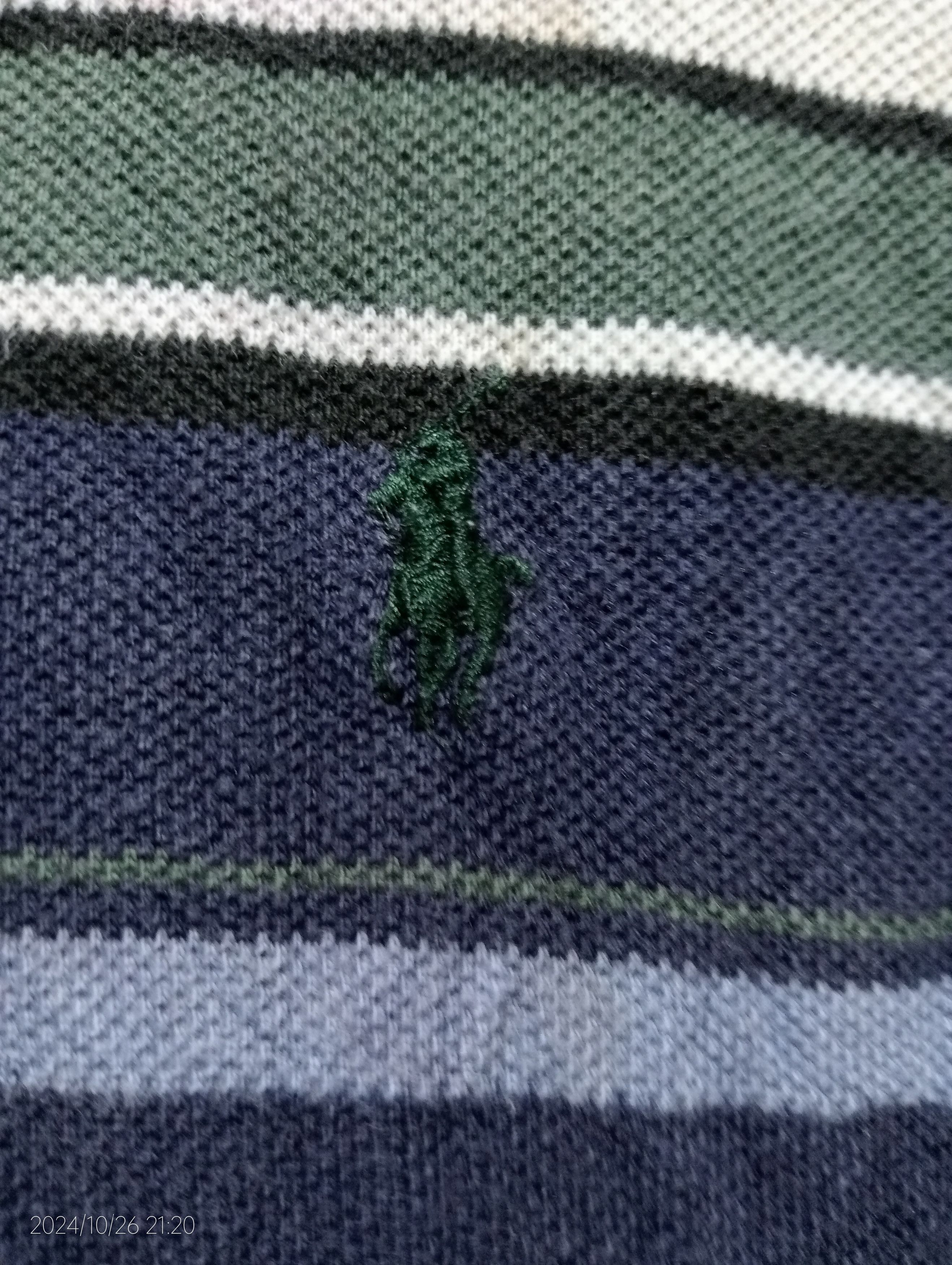 Polo Ralph Lauren VTG '90s Polo by Ralph Lauren Made in USA Stripe Polo Shirt. Size US L / EU 52-54 / 3 - 9 Thumbnail