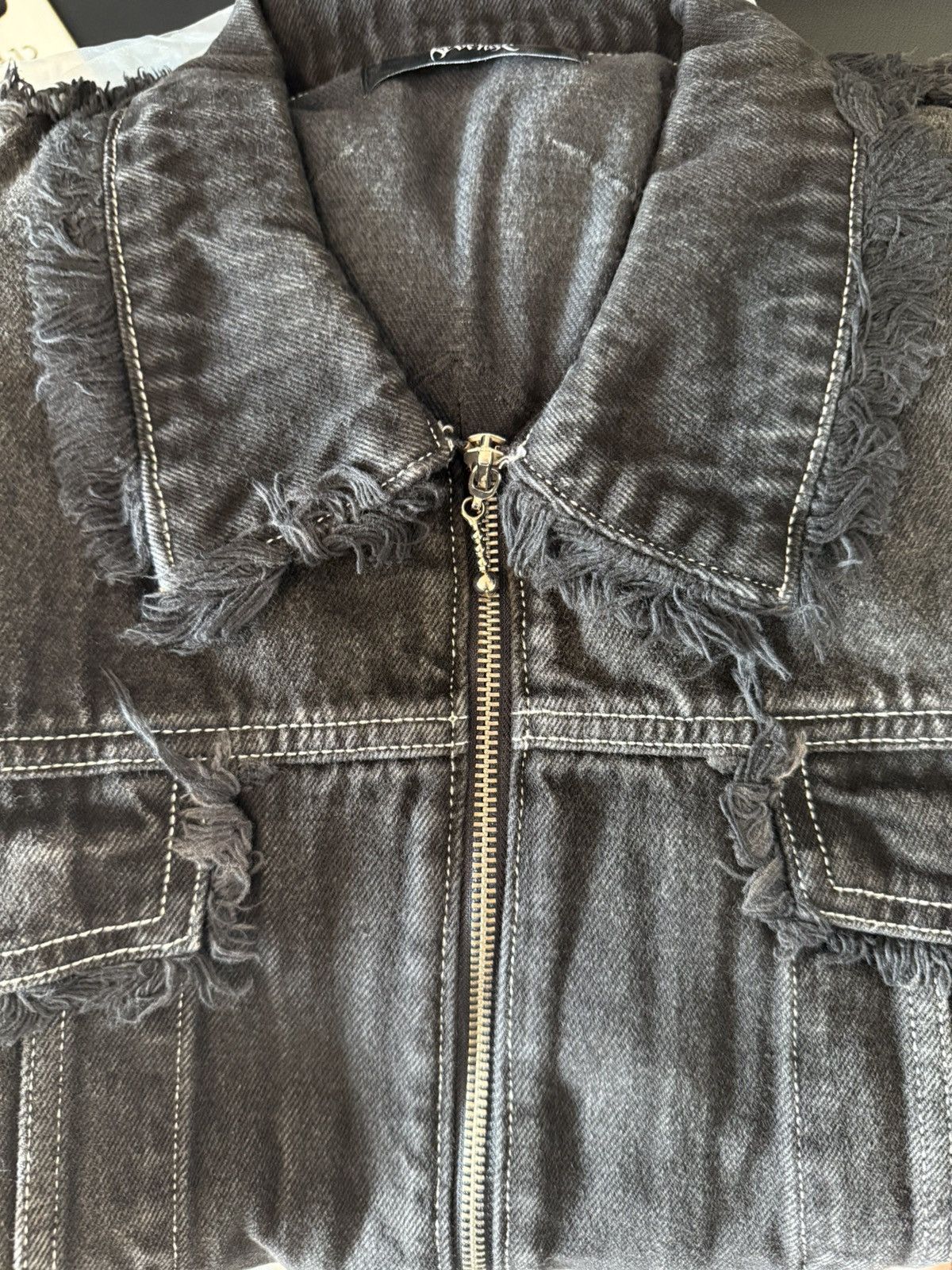 Revenge Revenge Tribal Denim Jacket Washed Black Sz L Size US XL / EU 56 / 4 - 1 Thumbnail
