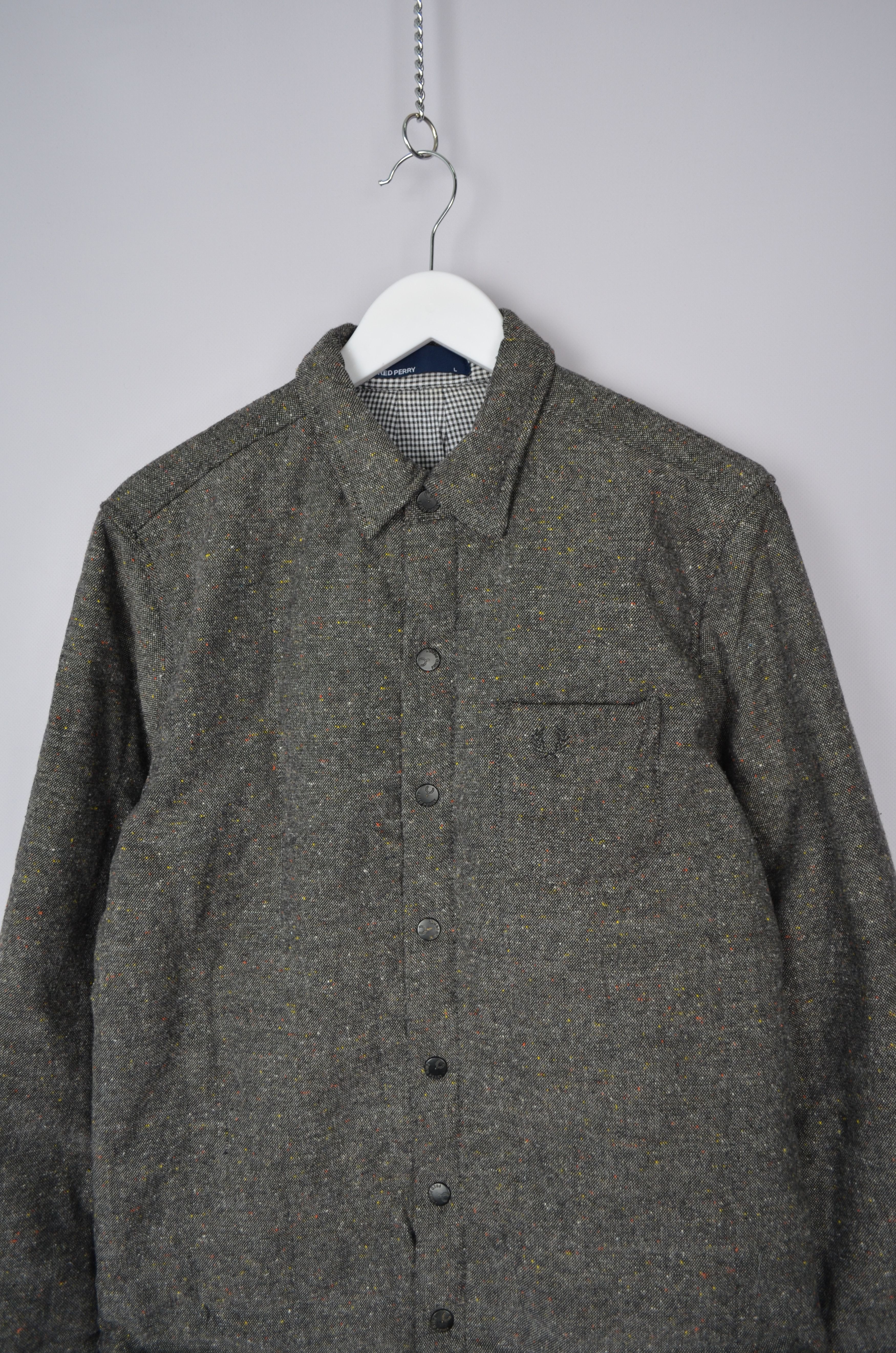 Fred Perry Fred Perry Wool Blend Grey Overshirt Jacket Size L Ska Punk Size L / US 10 / IT 46 - 3 Thumbnail