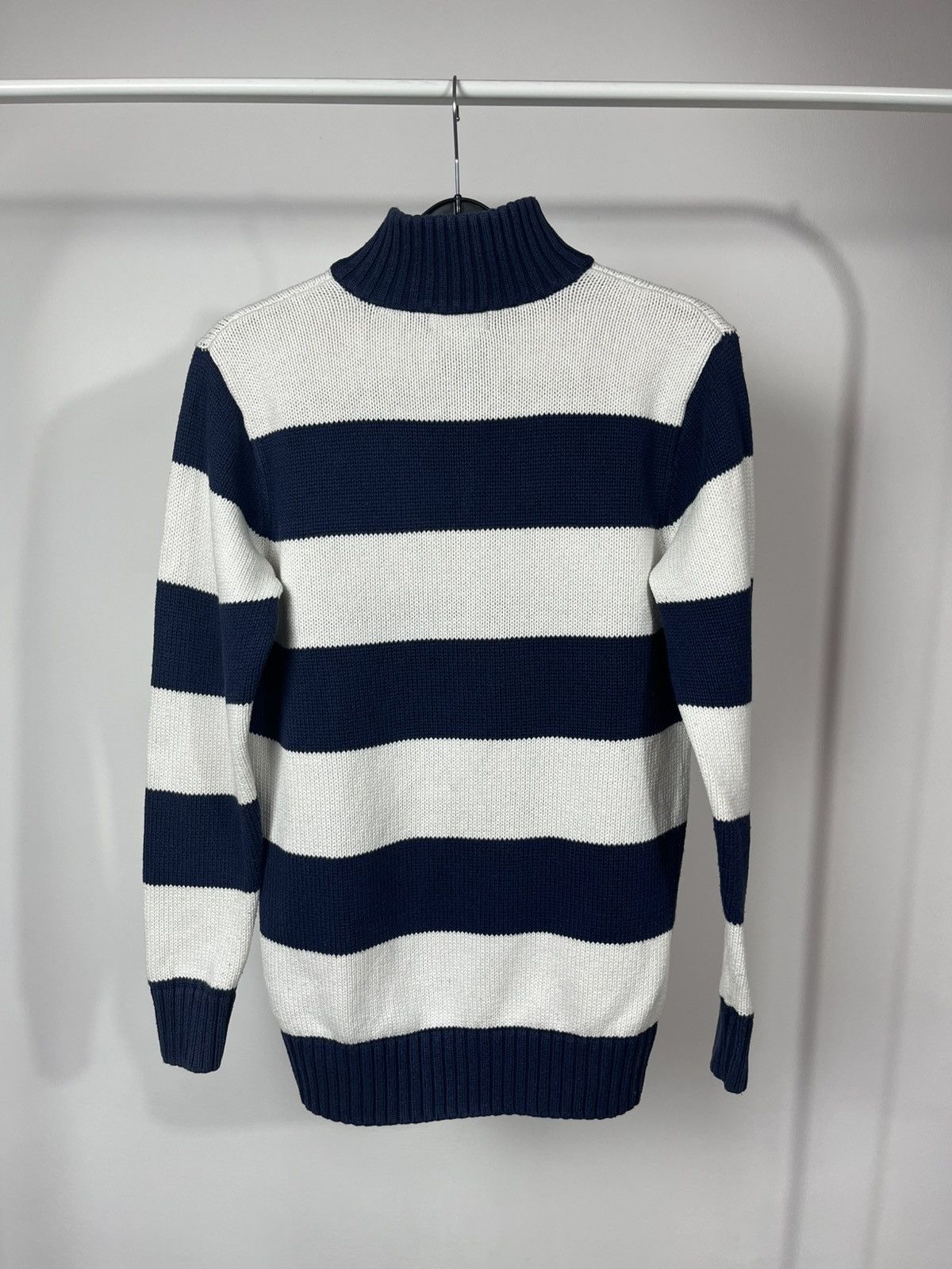 Polo Ralph Lauren Polo Ralph Lauren Striped Quarter Knit Sweater Navy White Size US S / EU 44-46 / 1 - 11 Thumbnail