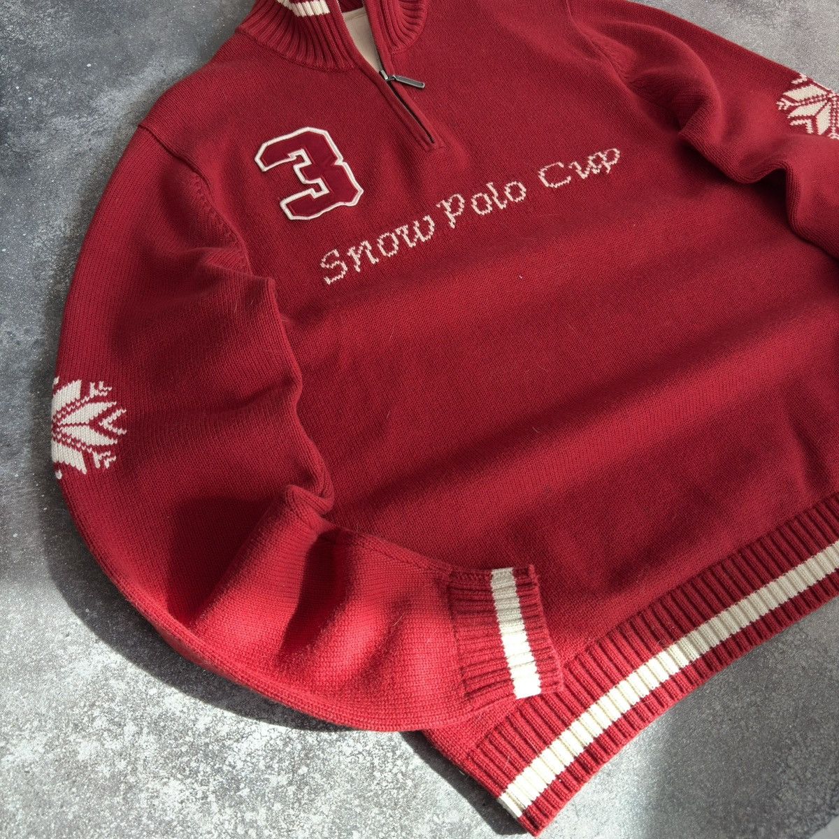 20471120 × Vintage Snow Polo Cup Vintage Knit Sweater (Ralph Lauren style) Size US M / EU 48-50 / 2 - 6 Thumbnail
